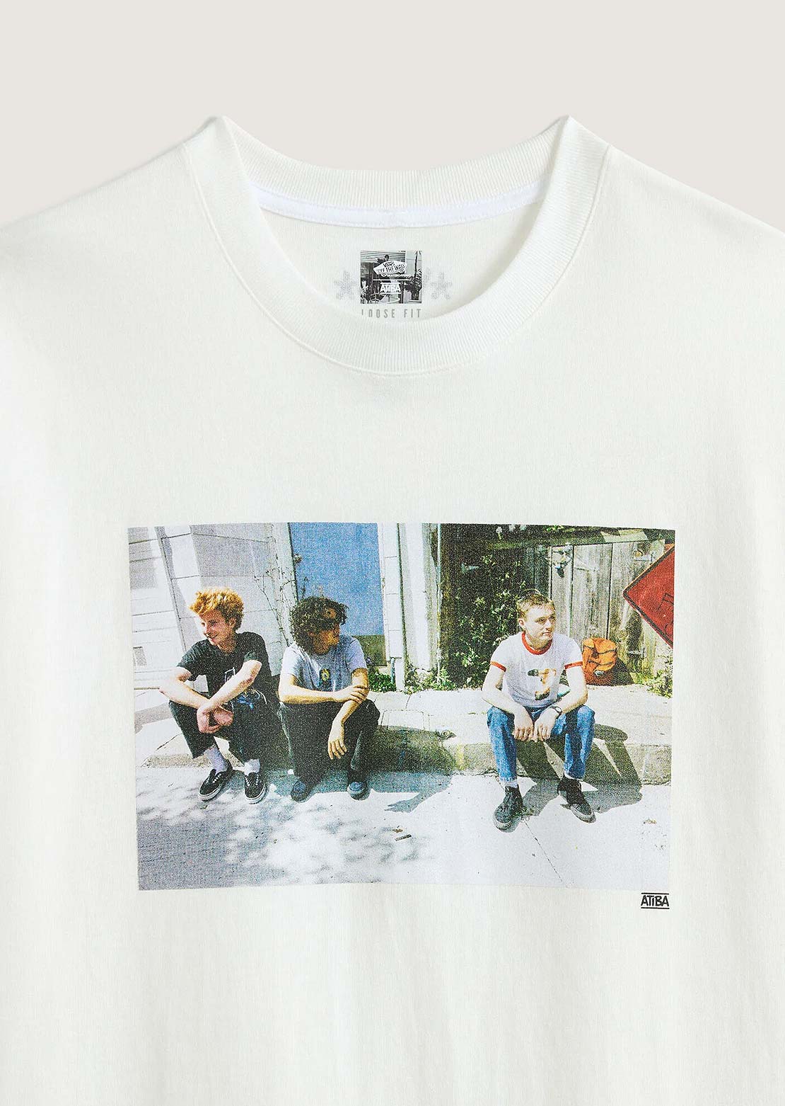Vans Men's Skate Atiba Haze Curb Crewneck T-Shirt White