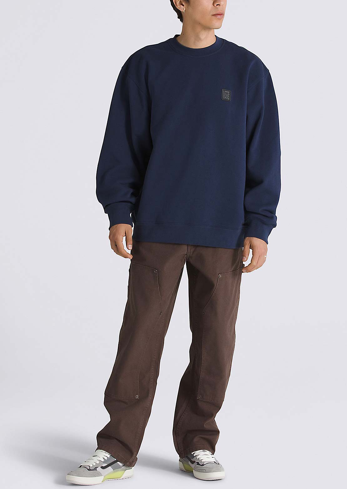 Vans Men's Skate Ave Crew Neck Fleece Sweatshirt Dress Blues