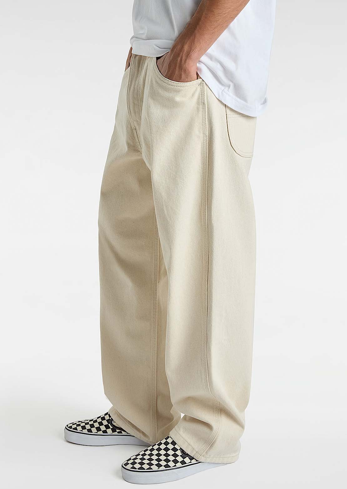 Vans Mens Skate Check-5 Loose Denim Pants Natural