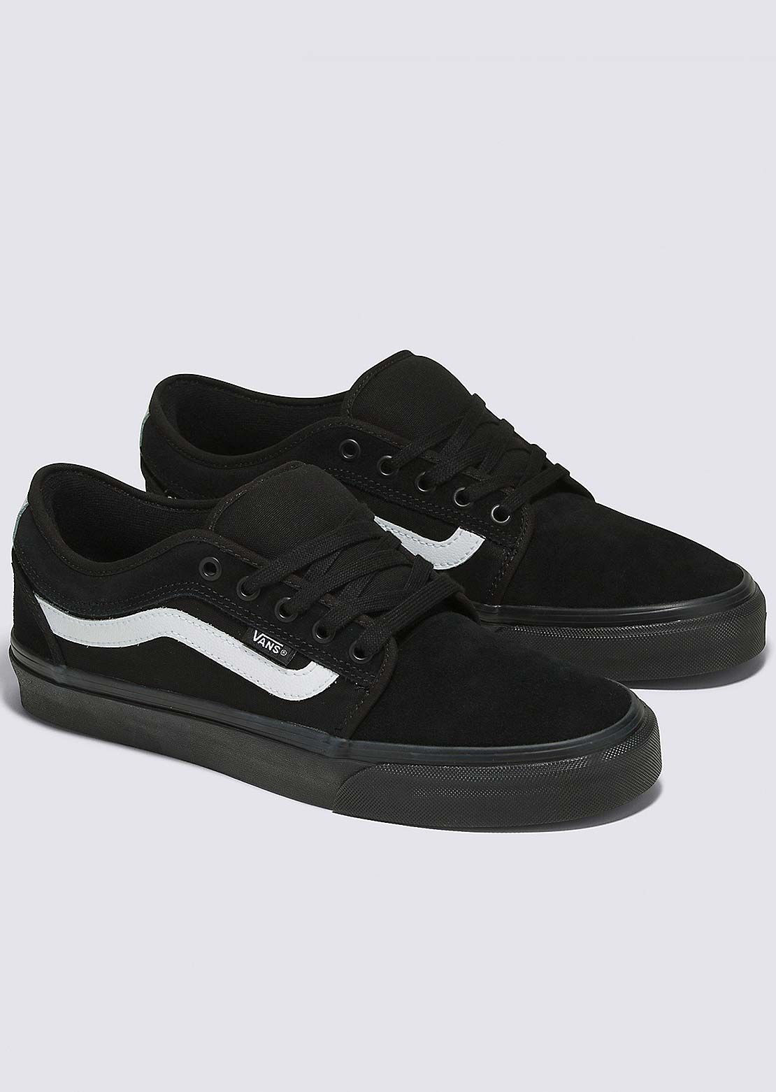 Vans Men's Skate Chukka Low Sidestripe Shoes Black/Black/White