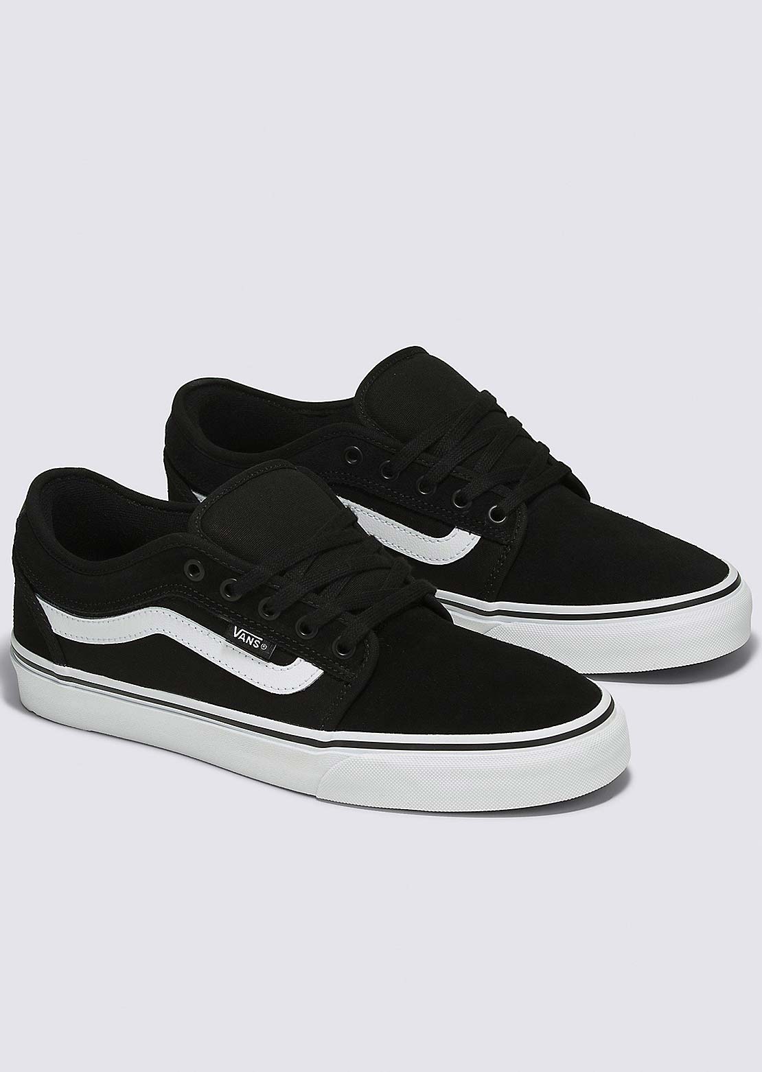 Vans Men's Skate Chukka Low Sidestripe Shoes Black/White