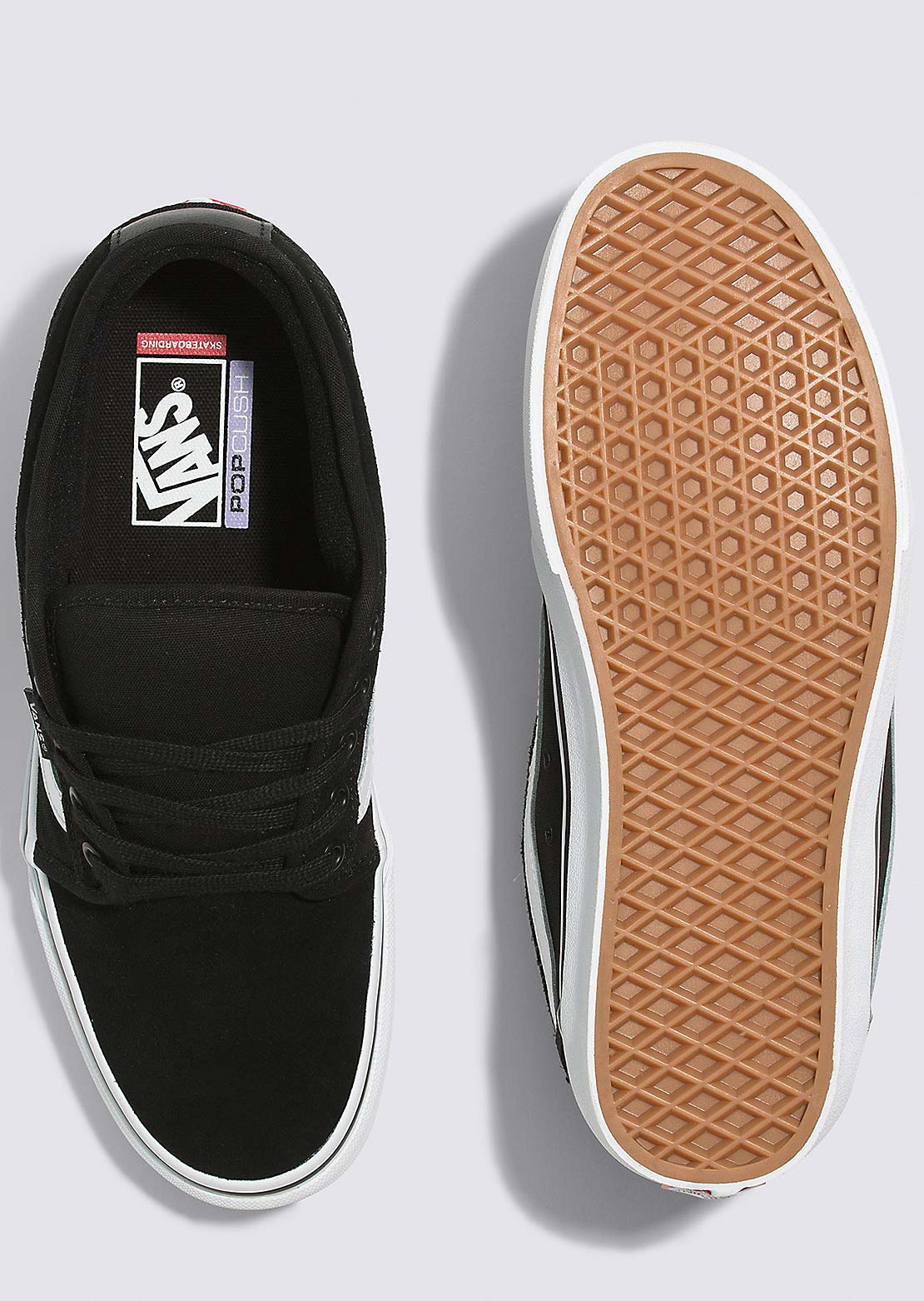 Vans Men's Skate Chukka Low Sidestripe Shoes Black/White