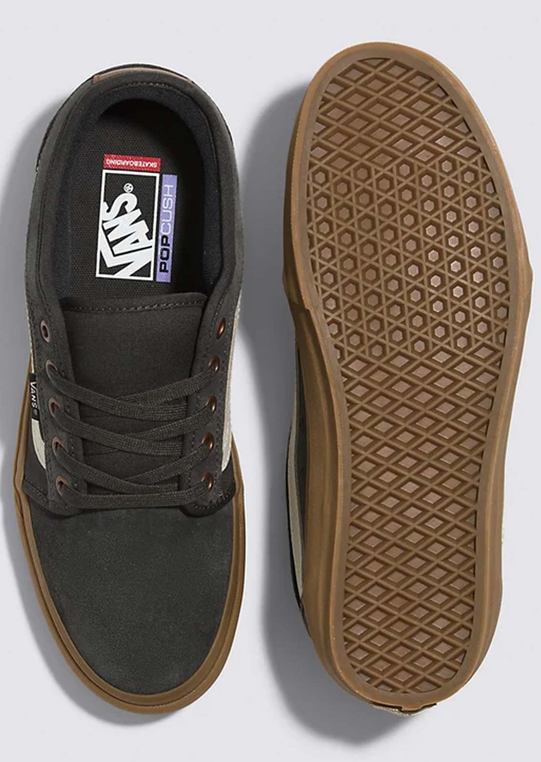 Vans Men's Skate Chukka Low Sidestripe Shoes Dark Grey/Gum