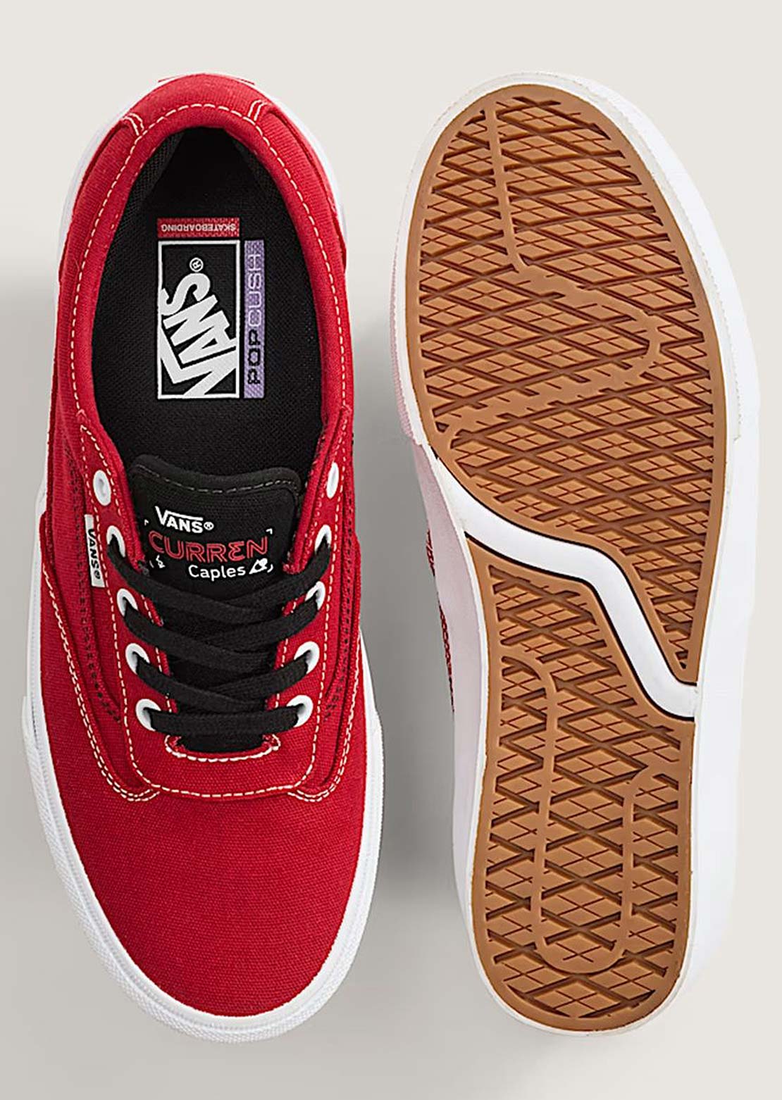 Vans Men's Skate Curren Caples Shoes Red/White