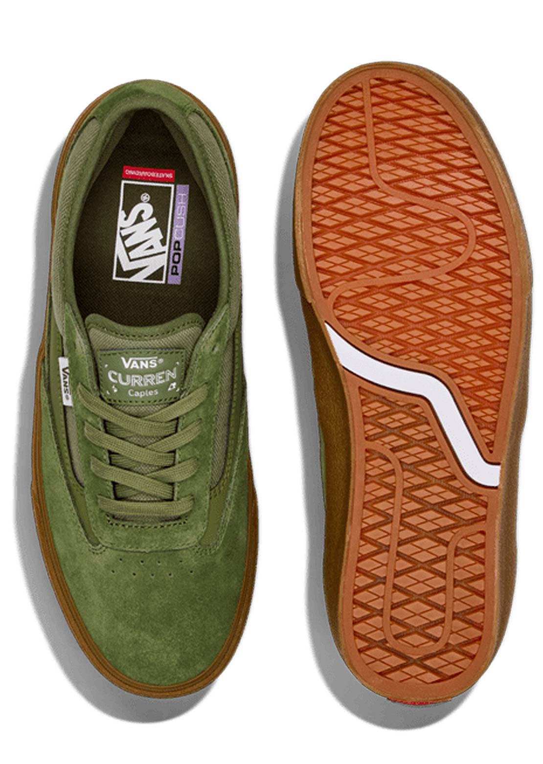 Vans Men's Skate Curren Caples Shoes Crepe Green Gum