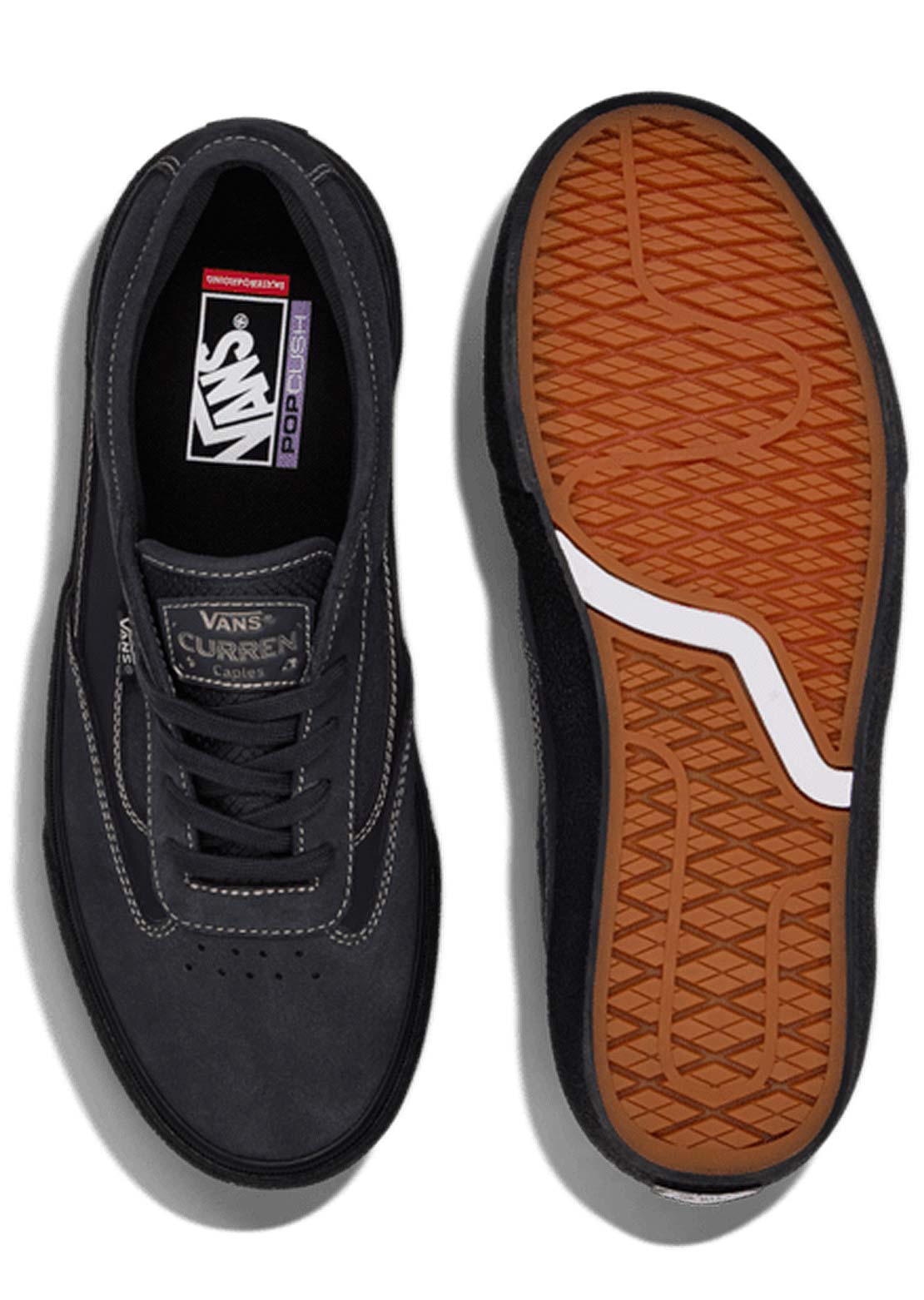 Vans Men's Skate Curren Caples Shoes Charcoal Black