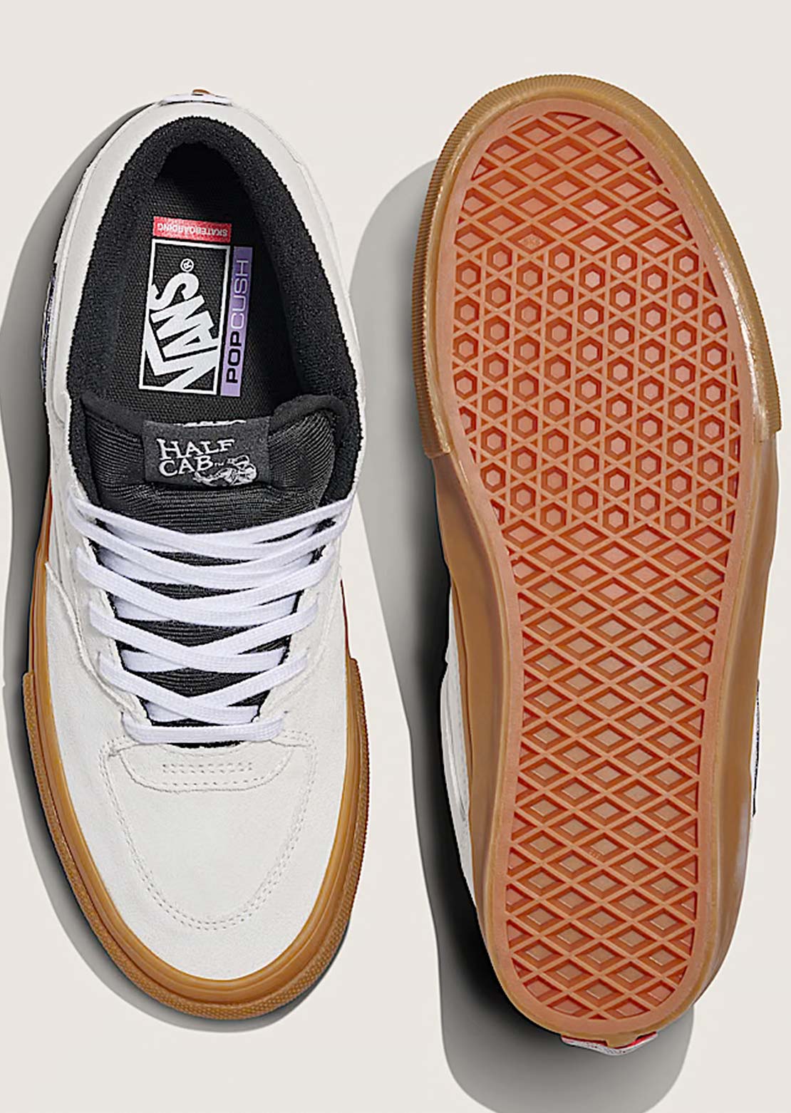 Vans Men's Skate Half Cab Shoes Antique White/Gum
