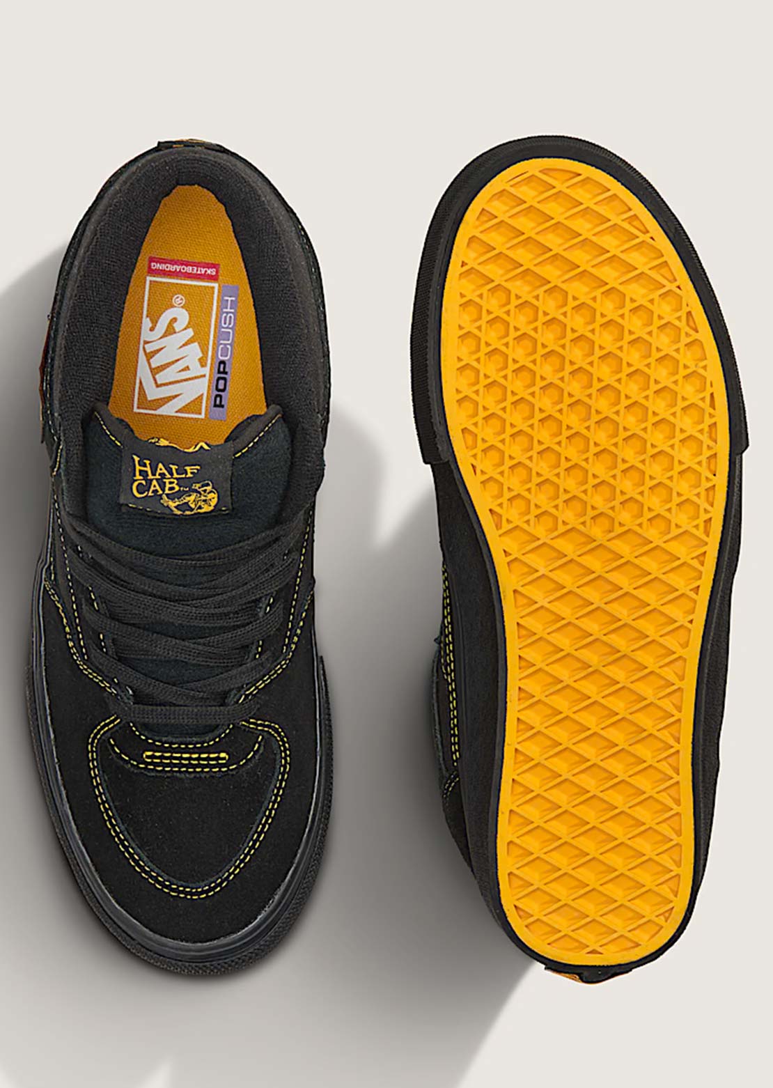 Vans Men's Skate Half Cab Shoes Black/Mustard