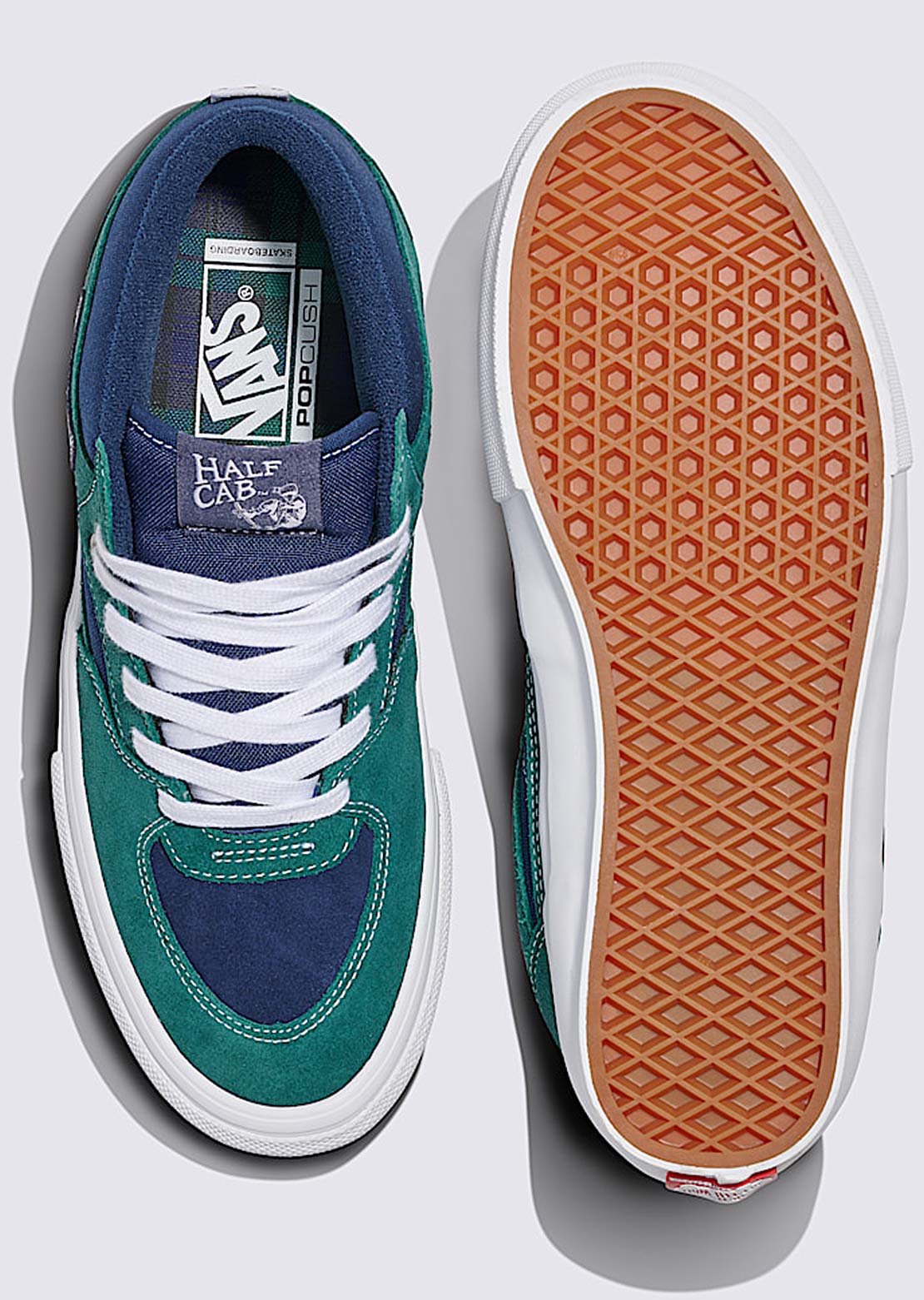 Vans Men's Skate Half Cab Shoes Tartan Blue/Green