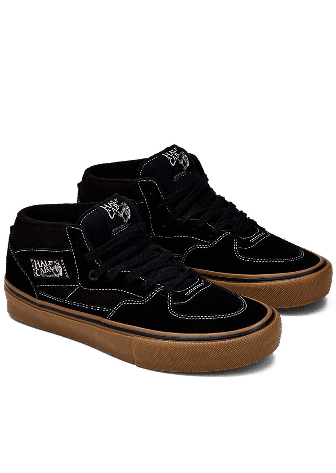 Vans Men's Skate Half Cab Shoes Black Gum White