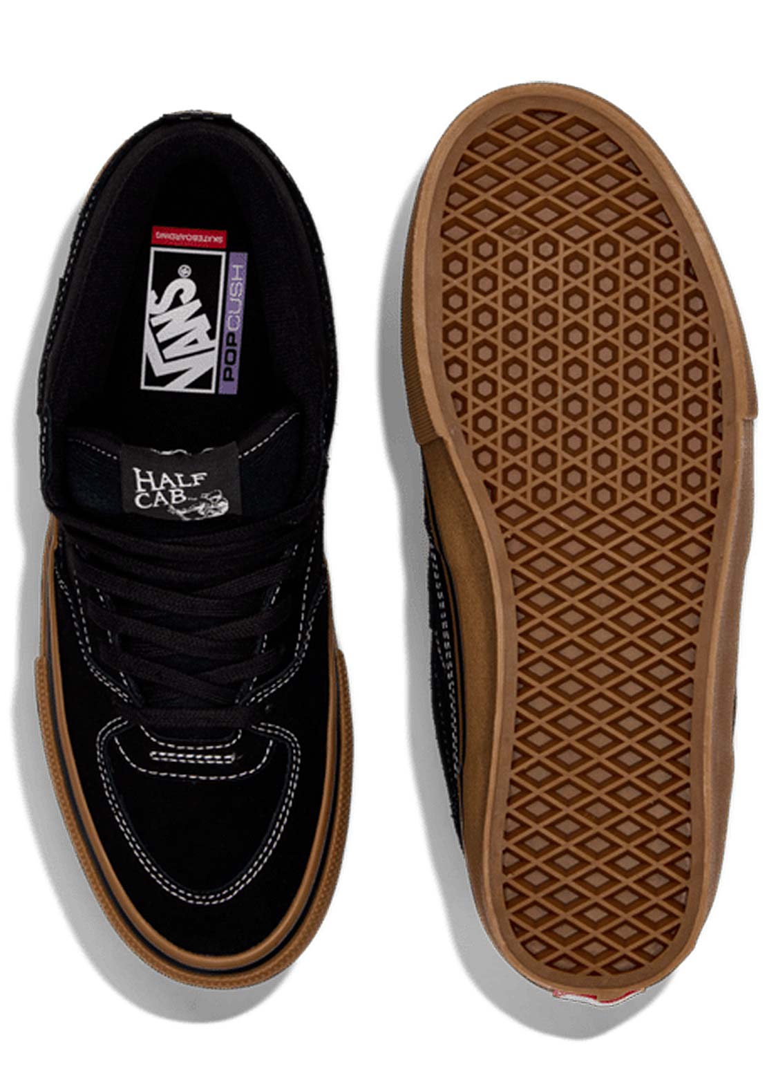 Vans Men's Skate Half Cab Shoes Black Gum White