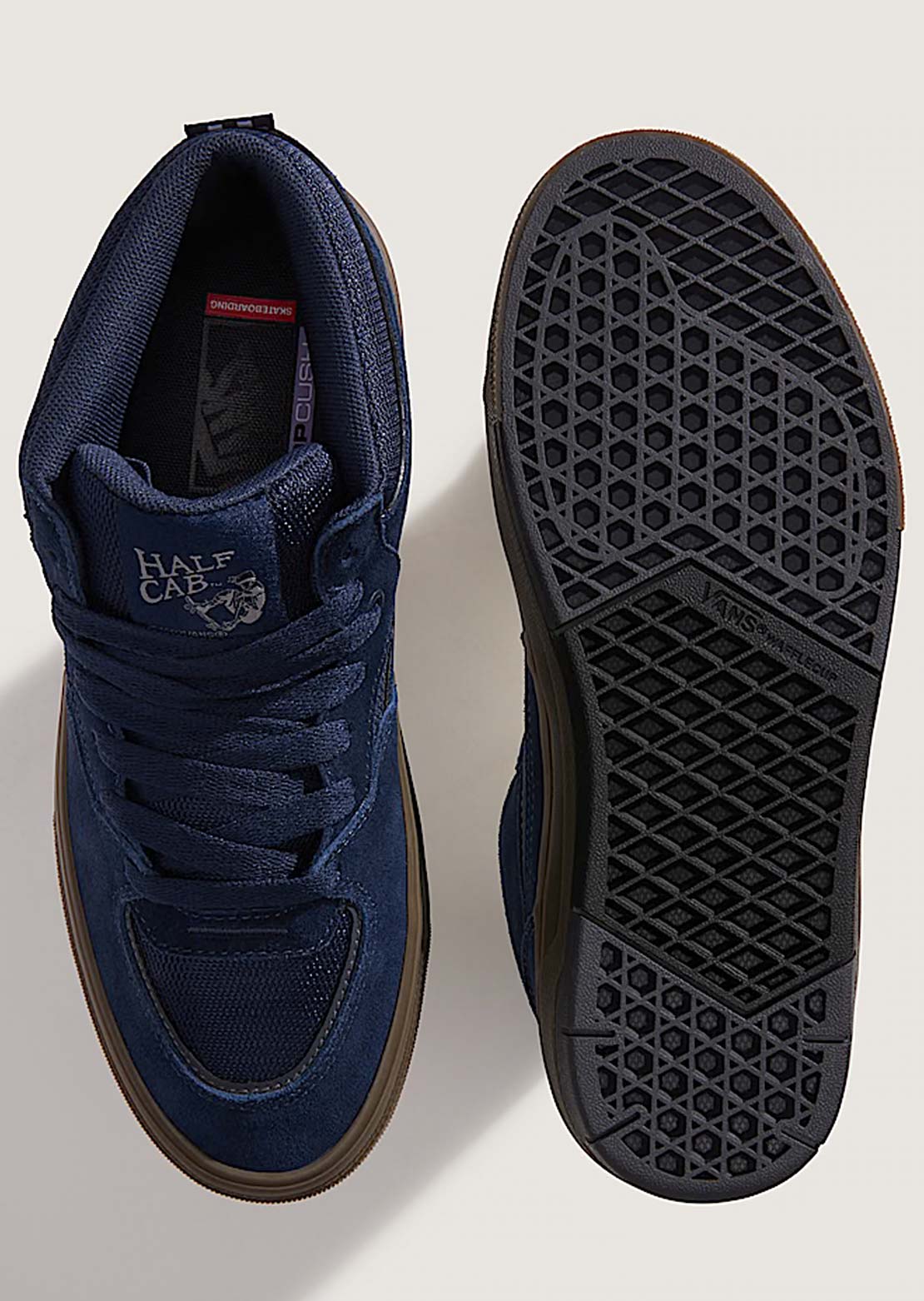 Vans Men's Skate Half Cab WaffleCup Shoes Navy/Dark Gum