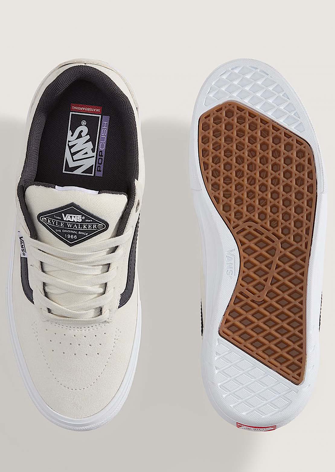 Vans Men's Skate Kyle Walker Wafflecup Shoes White/Gunmetal