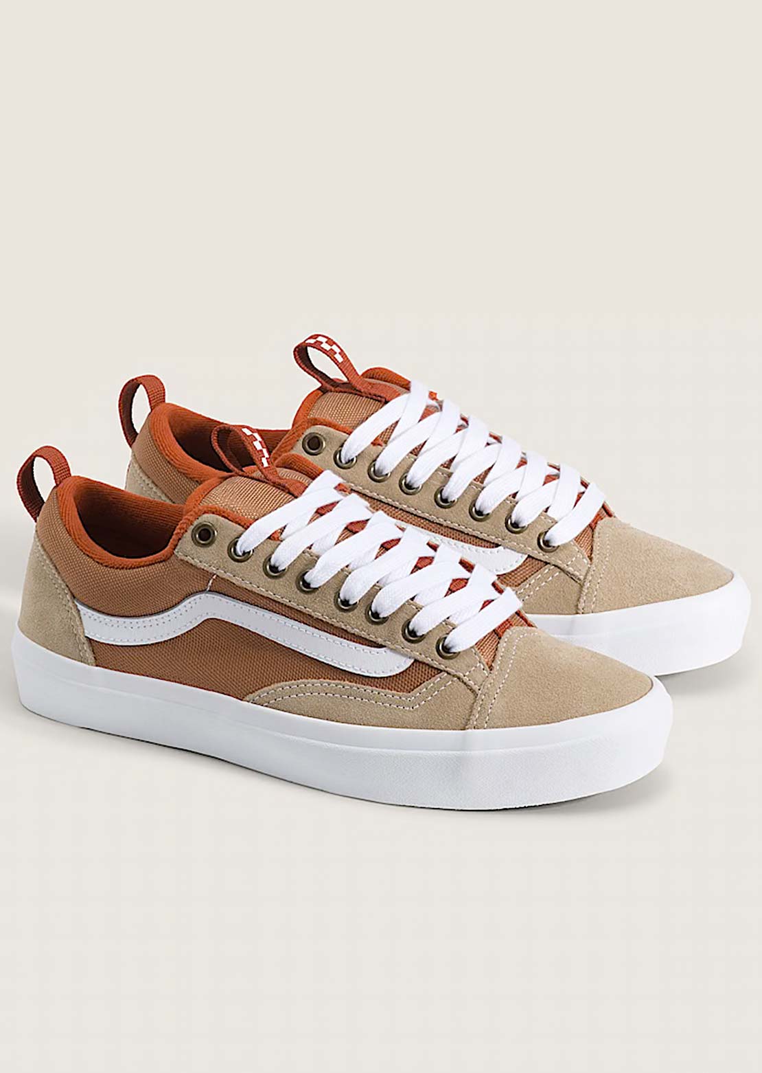 Vans Men's Skate Old Skool 36+ Plus Shoes Khaki/Burnt Orange