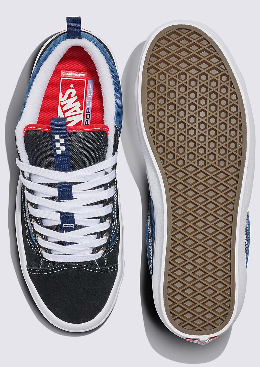 Vans Men's Skate Old Skool 36+ Plus Shoes Black/Stv Navy