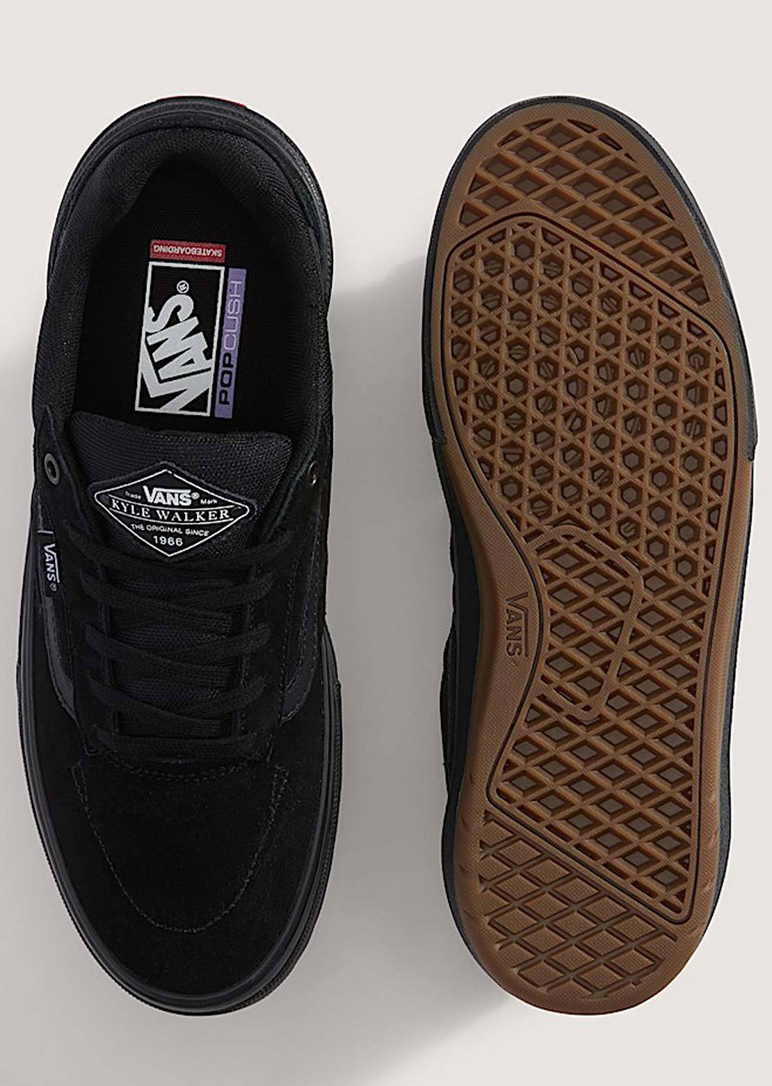 Vans Men's Skate Kyle Walker Wafflecup Shoes Atiba Black/Dark Green
