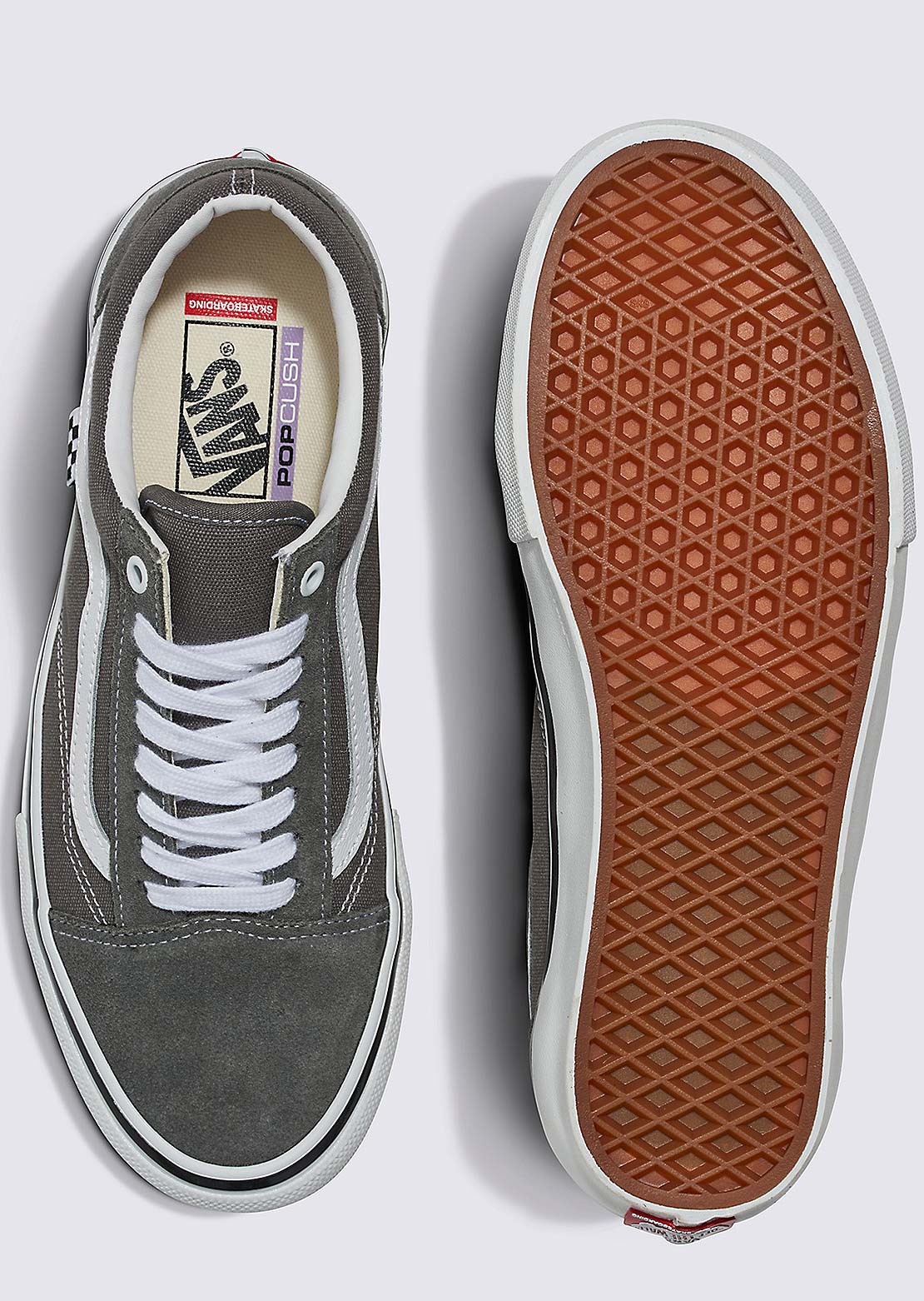 Vans Men&#39;s Skate Old Skool Shoes Pewter/White