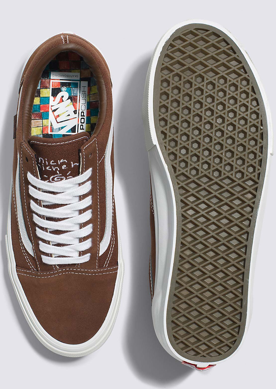 Vans Men&#39;s Skate Old Skool Shoes Brown/White