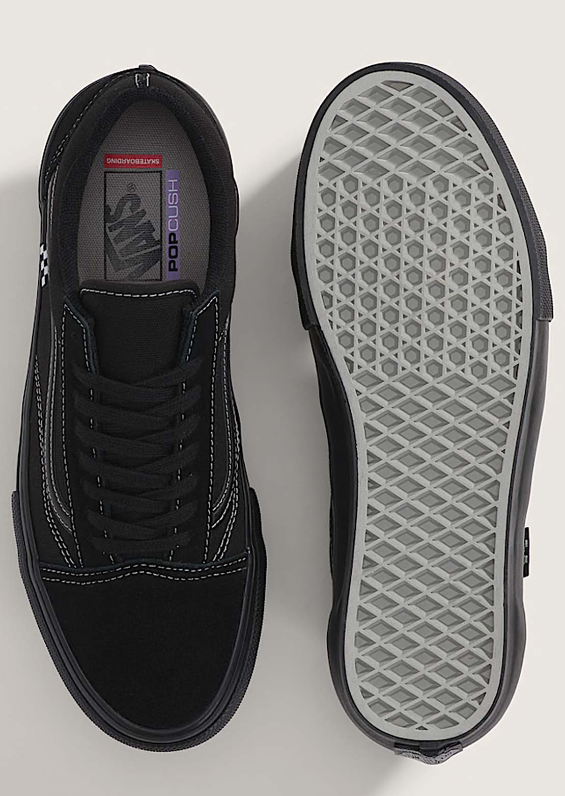 Vans Men's Skate Old Skool Shoes Black/Black/Grey