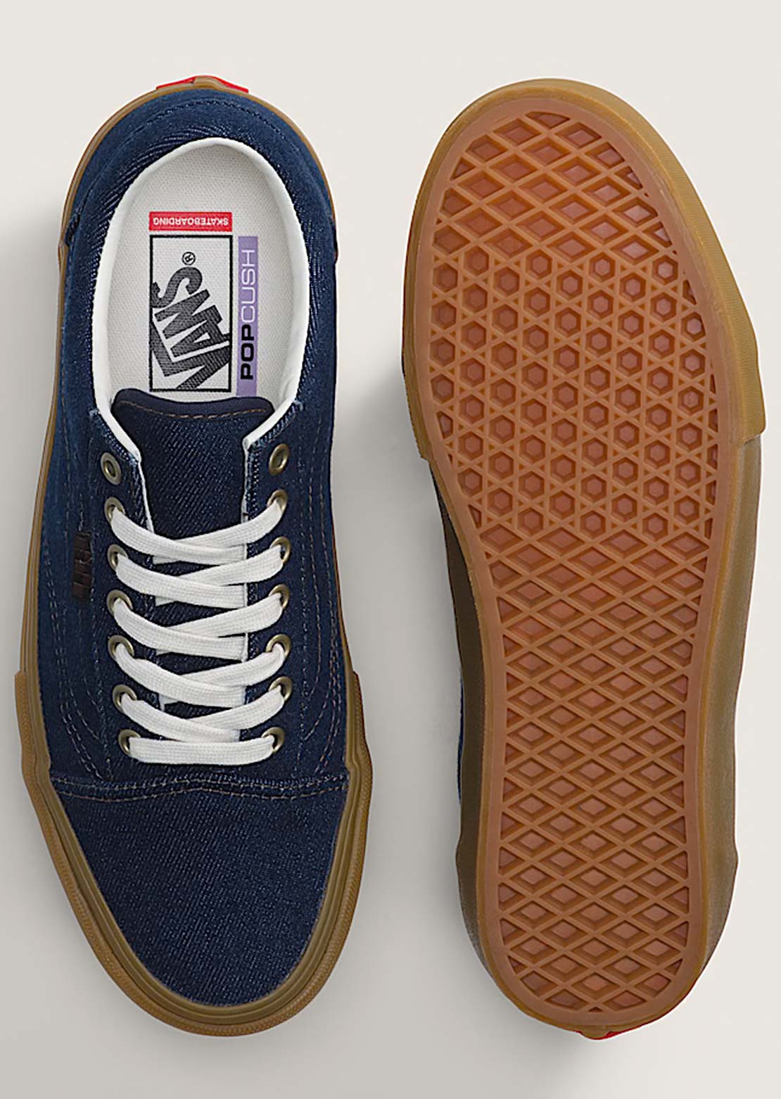 Vans Men's Skate Old Skool Shoes Blue Denim