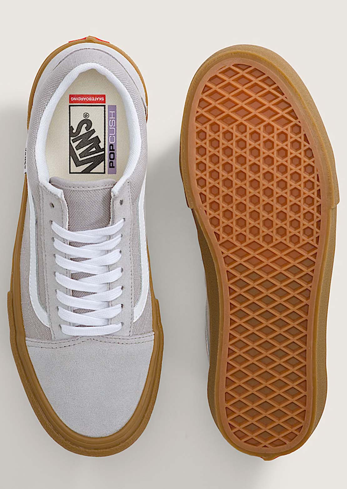 Vans Men's Skate Old Skool Shoes Light Gray/Gum