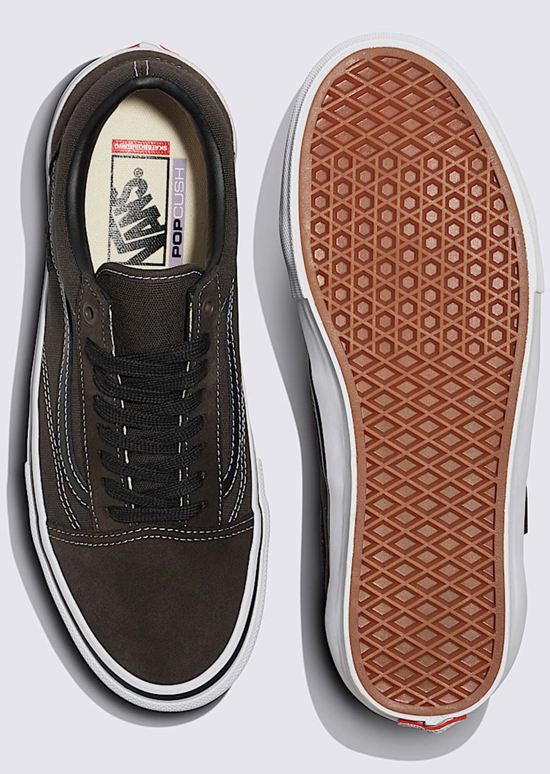 Vans Men's Skate Old Skool Shoes Chocolate/White