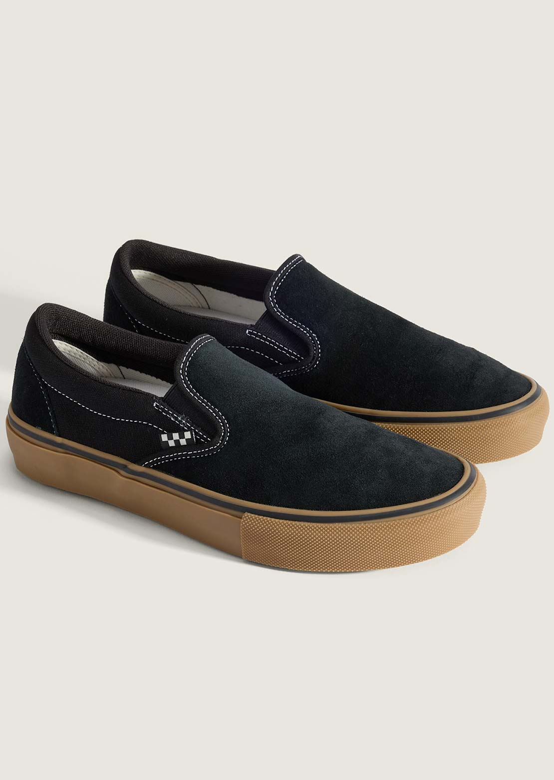 Vans Men's Skate Slip-On Shoes Black/Gum/White