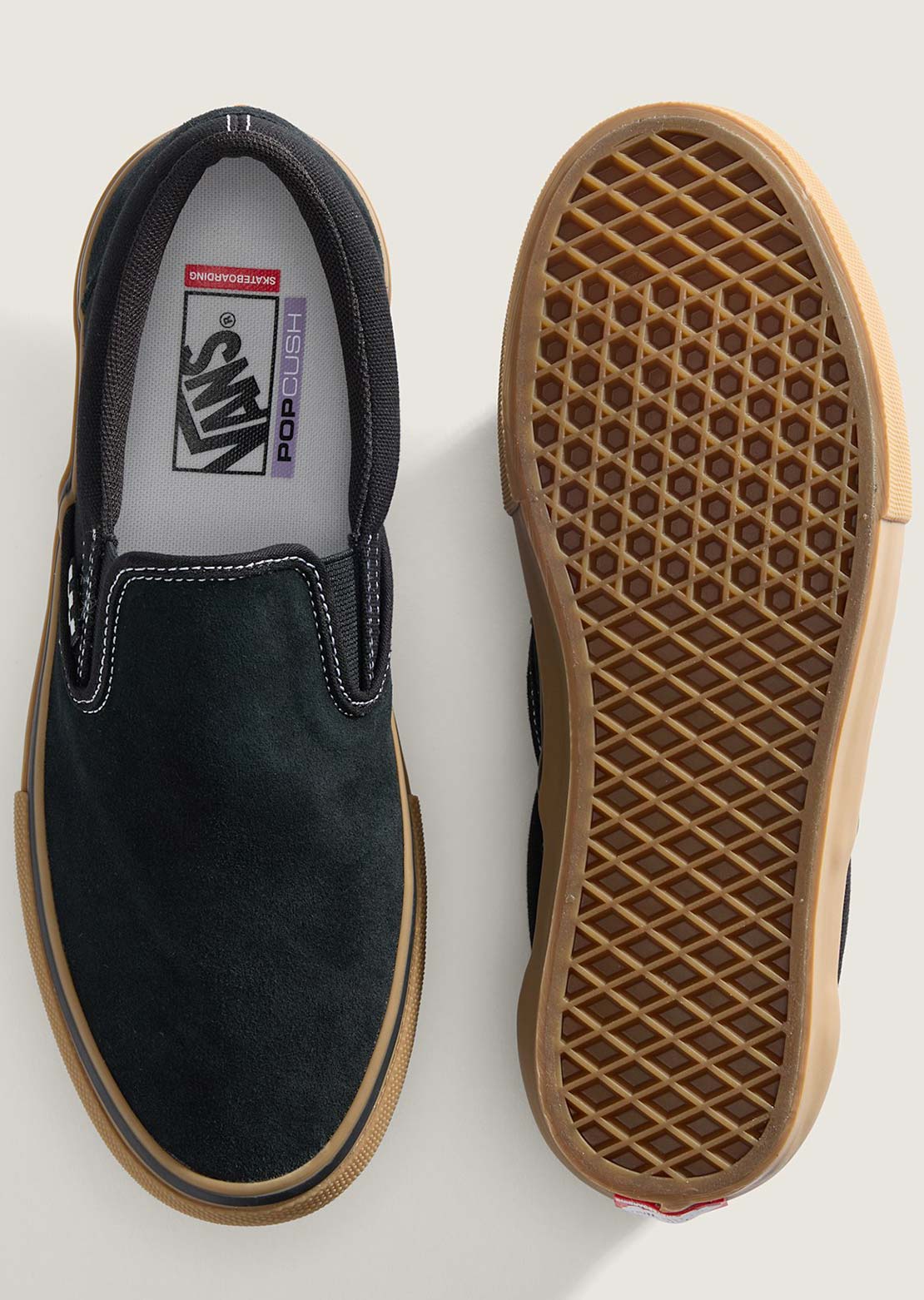 Vans Men's Skate Slip-On Shoes Black/Gum/White