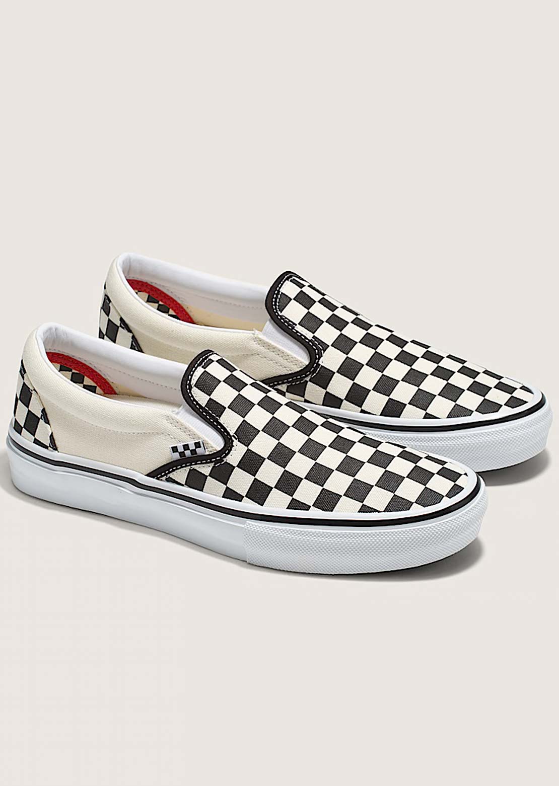 Vans Men's Skate Slip-On Shoes (Checkerboard) Black/Off