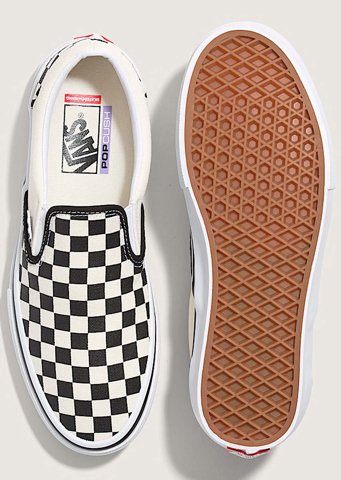 Vans Men's Skate Slip-On Shoes (Checkerboard) Black/Off