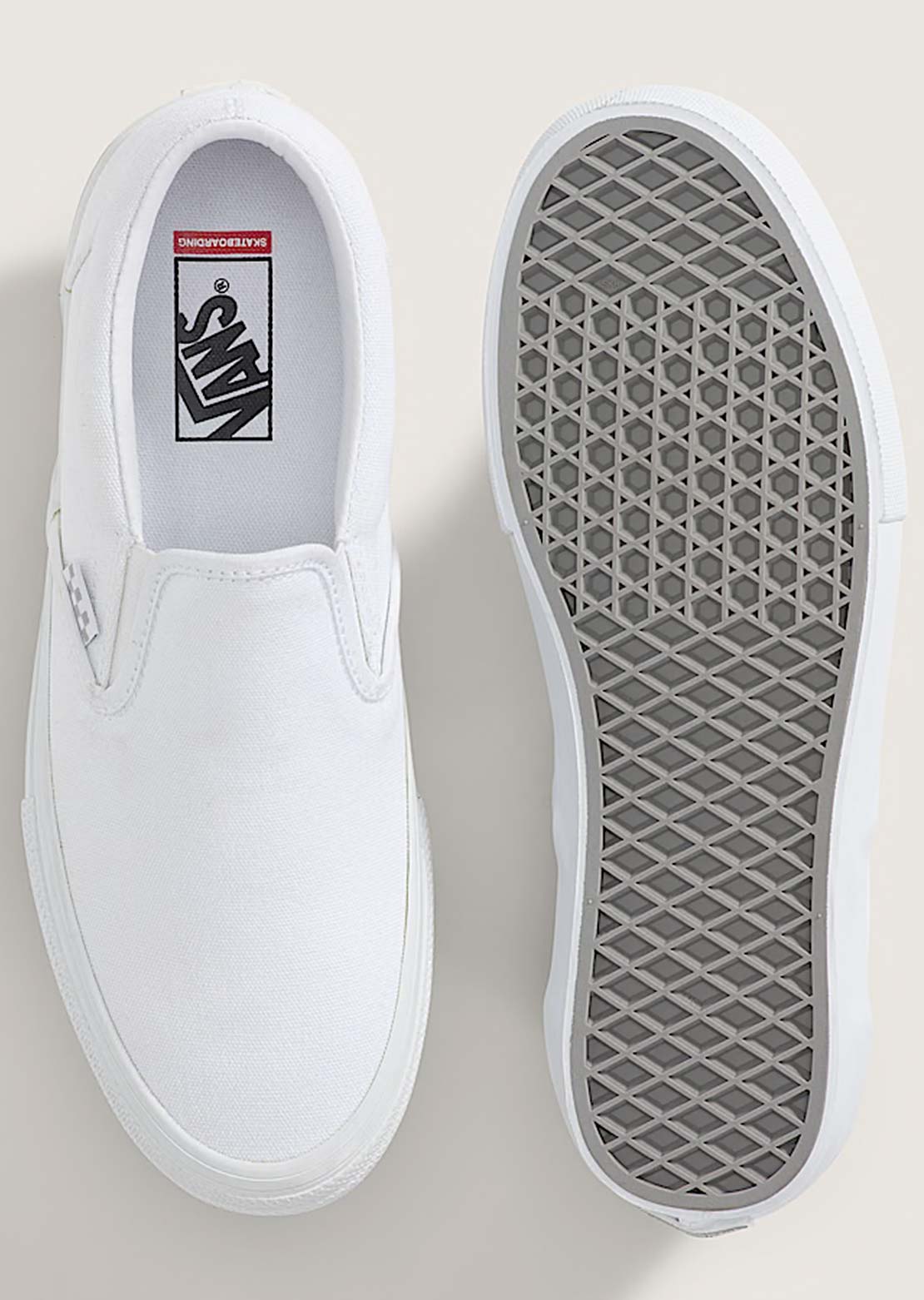 Vans Men's Skate Slip-On Shoes True White
