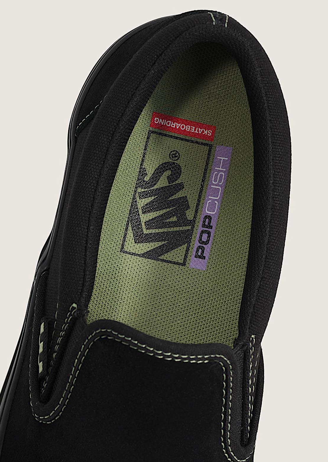 Vans Men's Skate Slip-On Shoes Black/Black/Olive