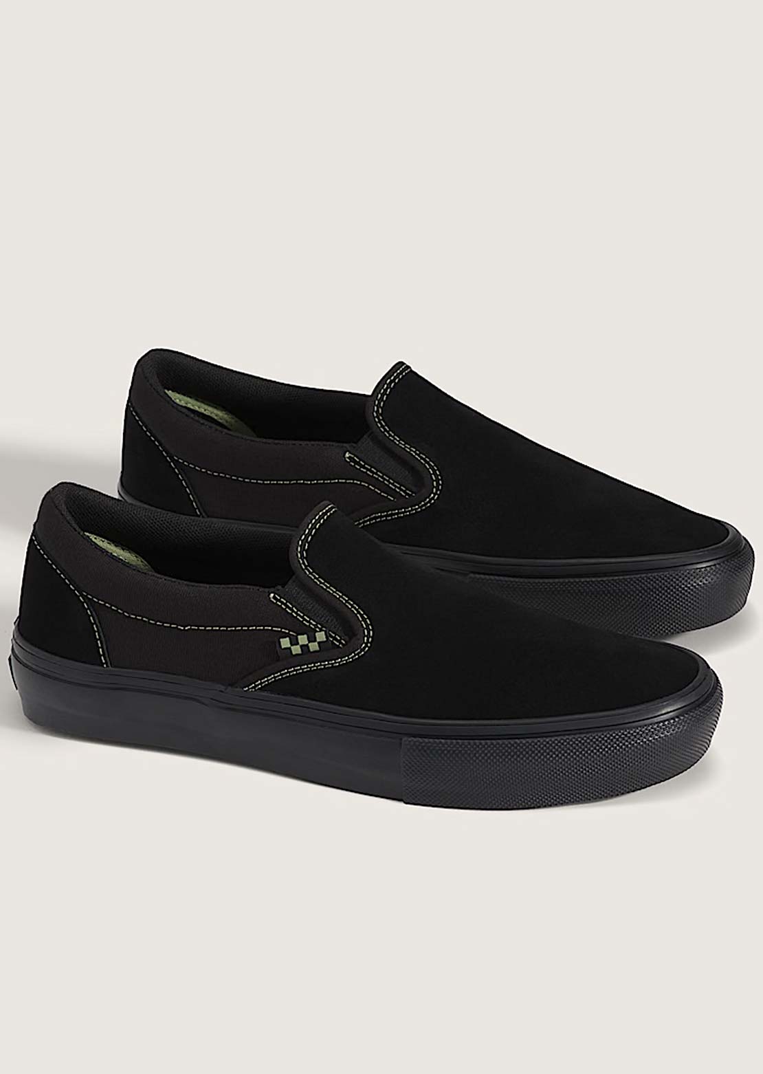 Vans Men's Skate Slip-On Shoes Black/Black/Olive