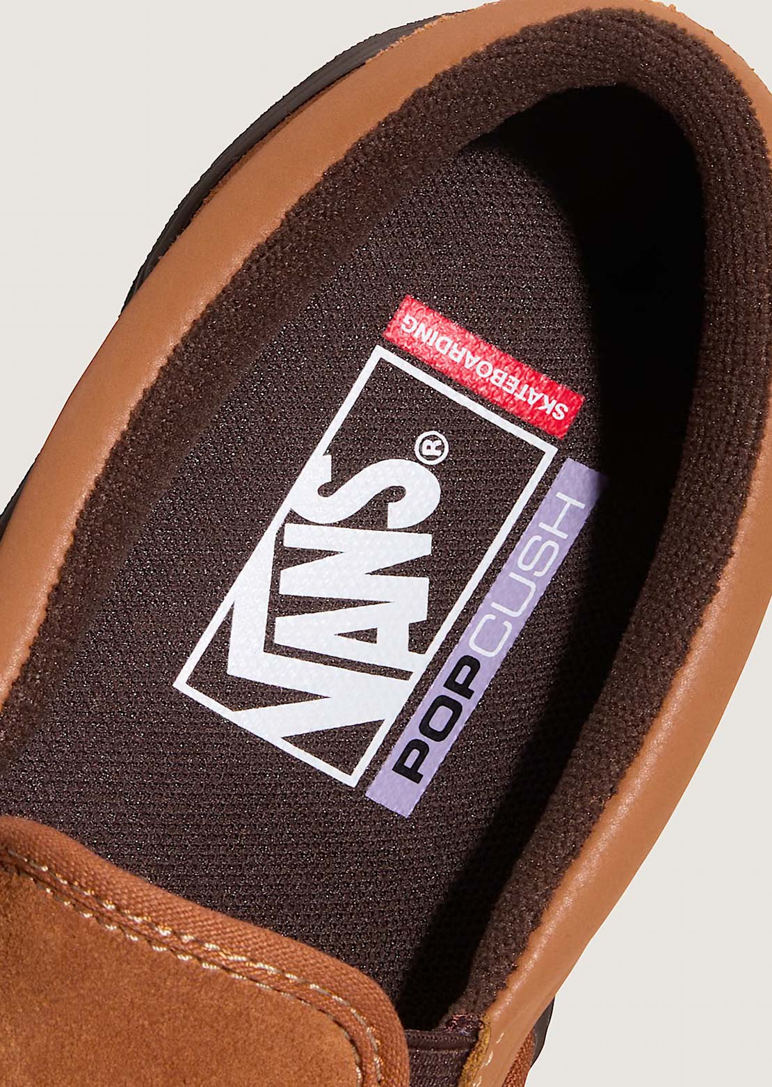 Vans Men's Skate Slip-On Shoes Brown/Gum