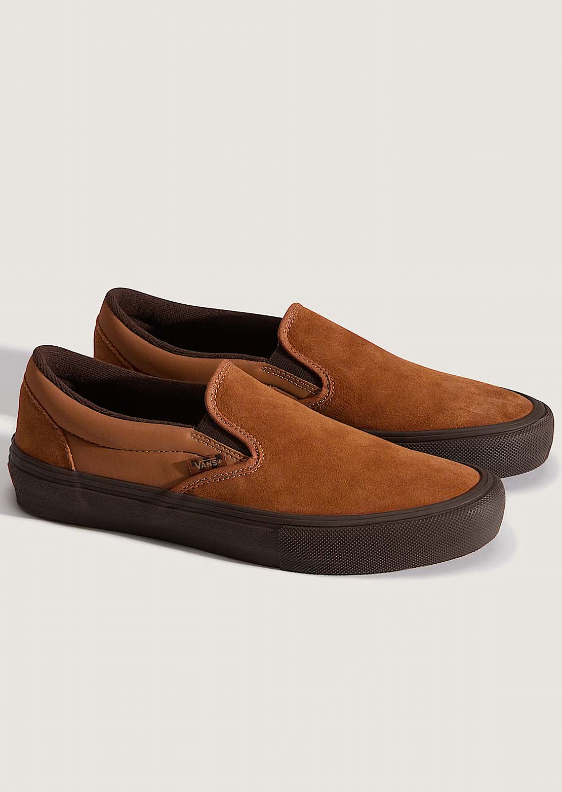 Vans Men's Skate Slip-On Shoes Brown/Gum