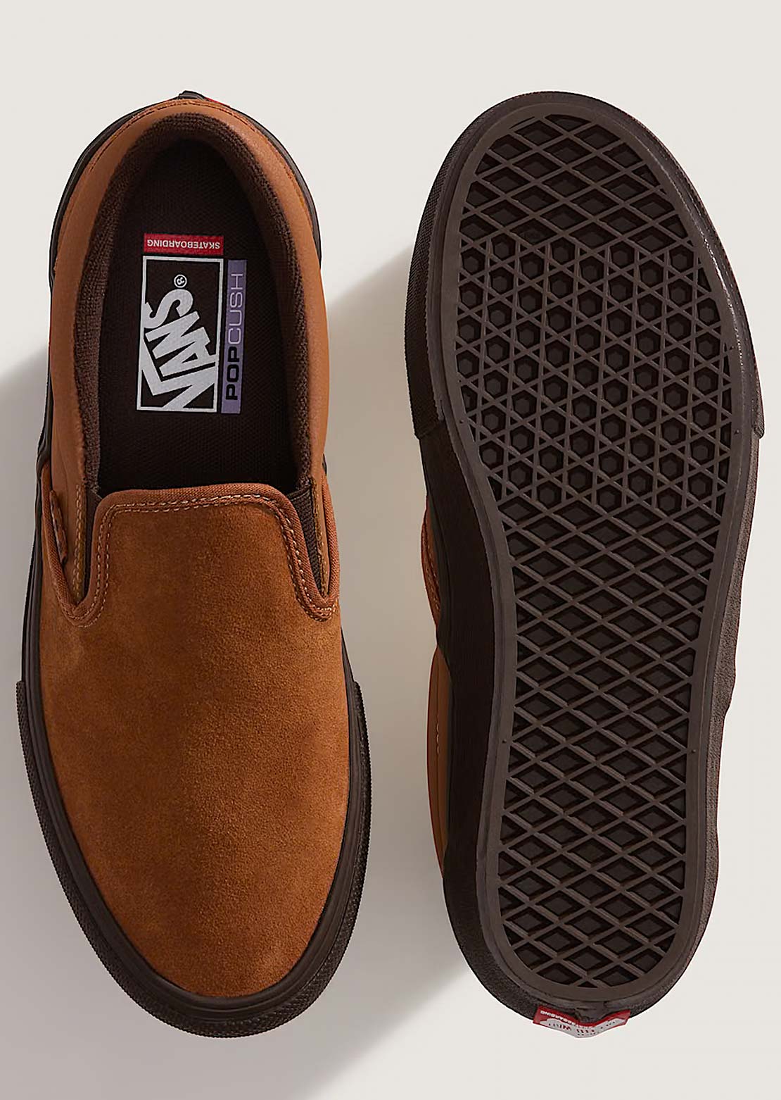 Vans Men's Skate Slip-On Shoes Brown/Gum