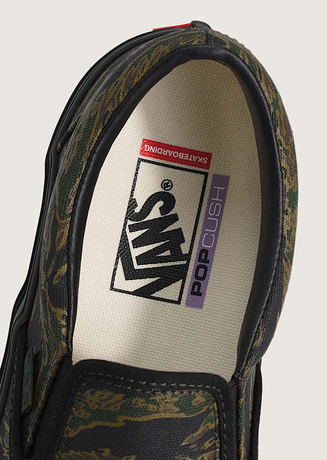 Vans Men's Skate Slip-On Shoes Camo Green/Black
