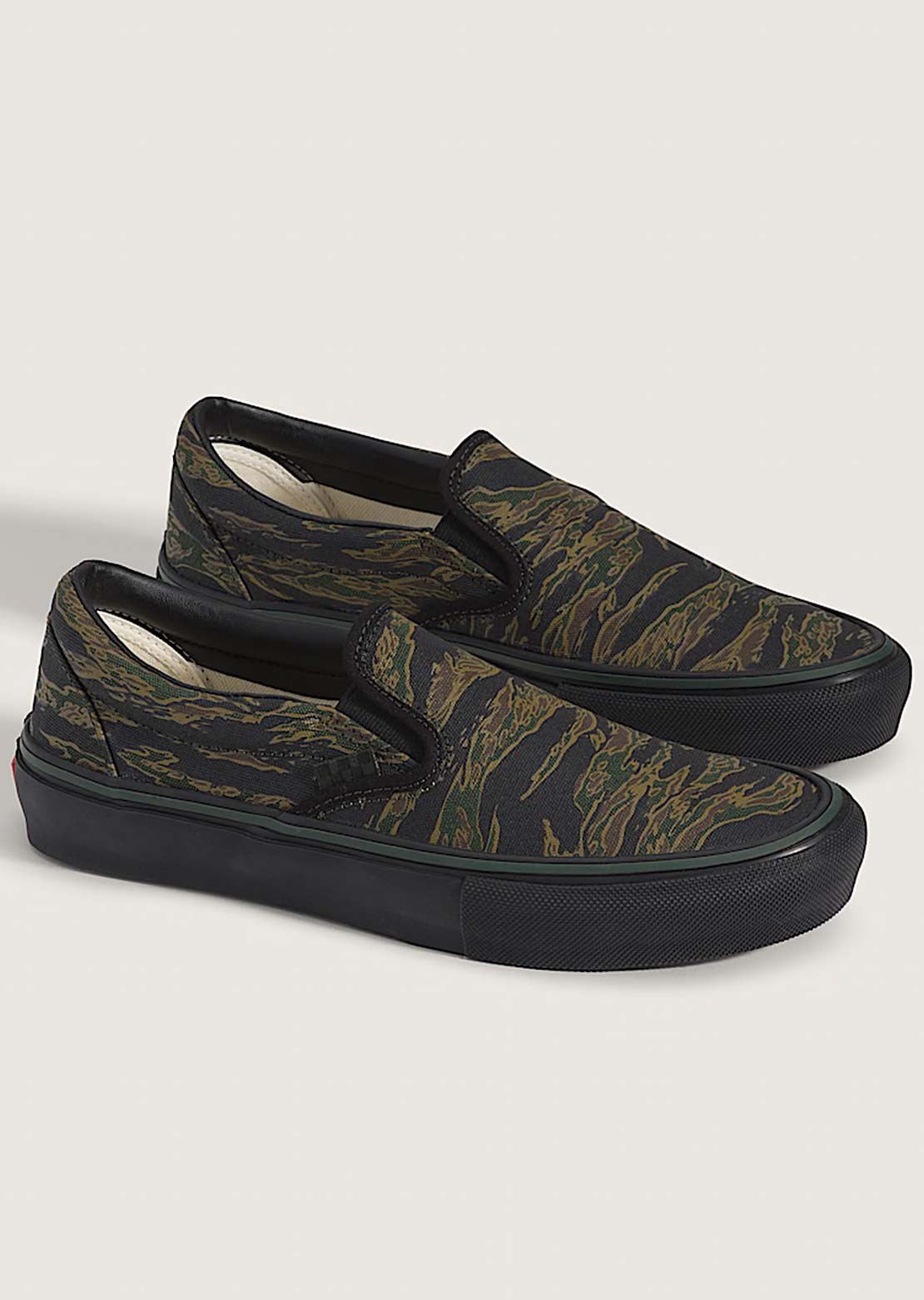 Vans Men's Skate Slip-On Shoes Camo Green/Black
