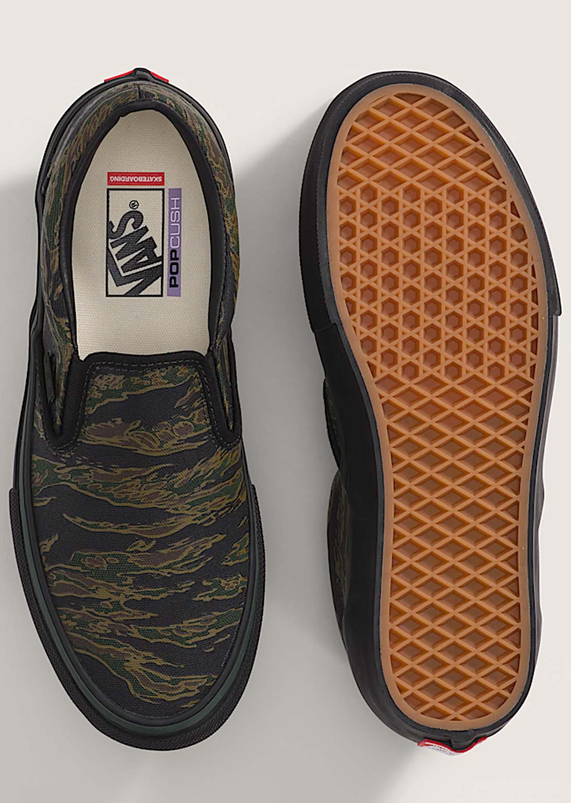 Vans Men's Skate Slip-On Shoes Camo Green/Black