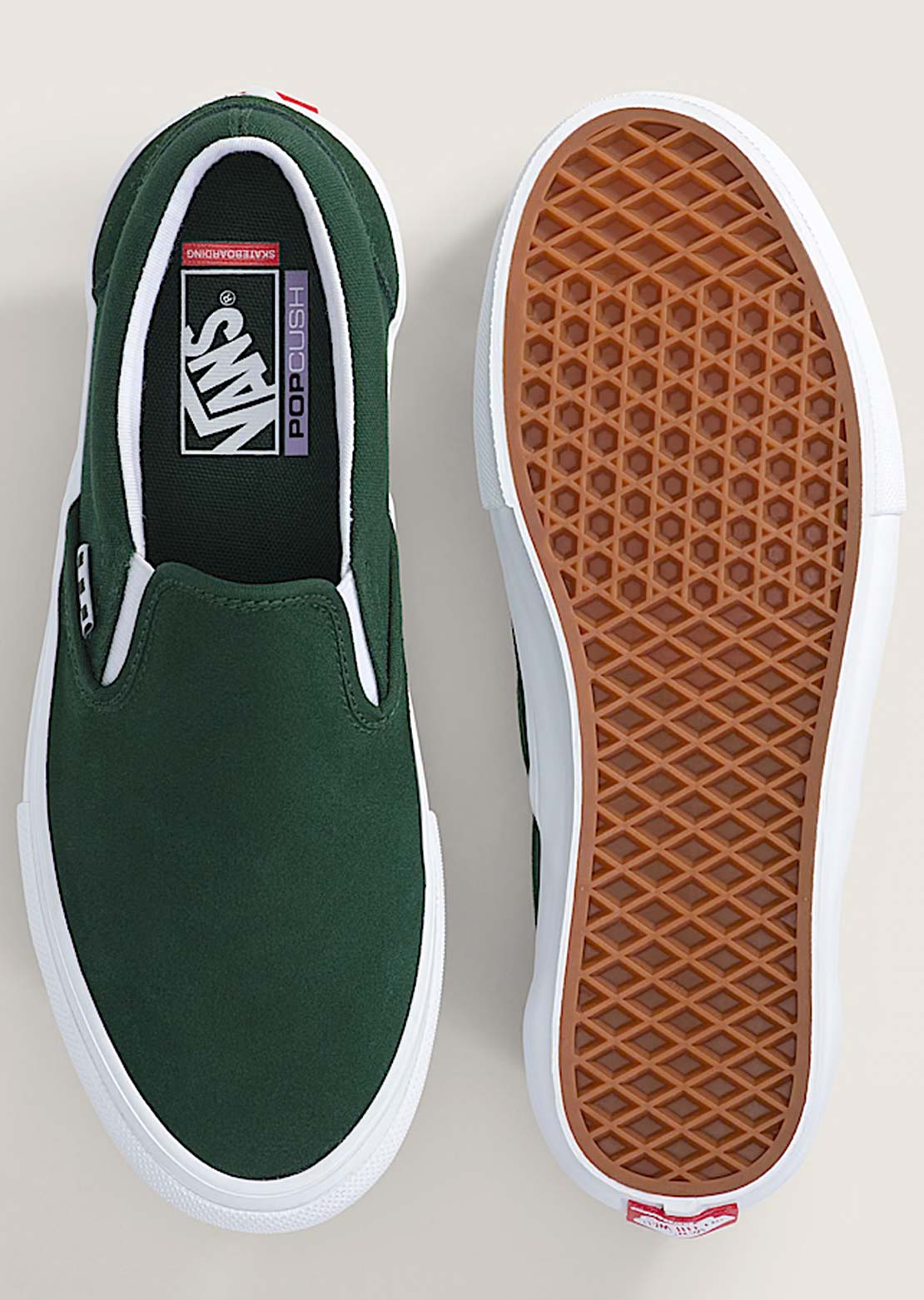 Vans Men's Skate Slip-On Shoes Green/White