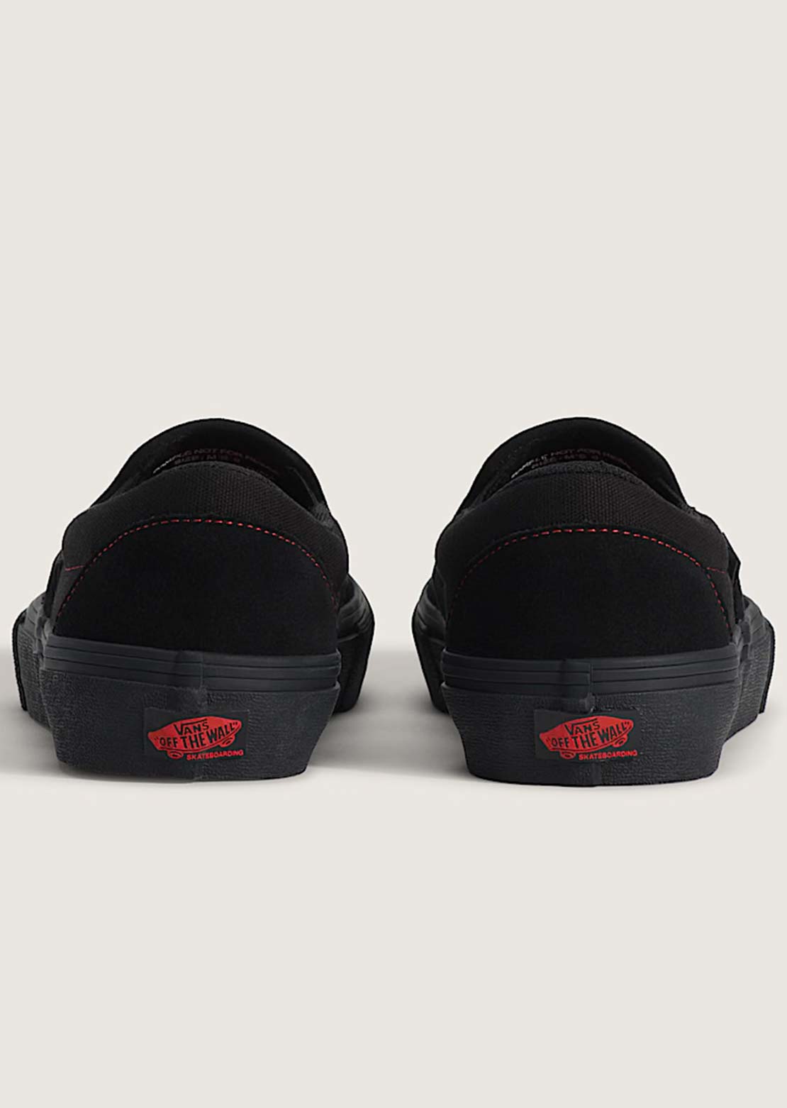 Vans Men's Skate Slip-On Shoes Black/Black/Red