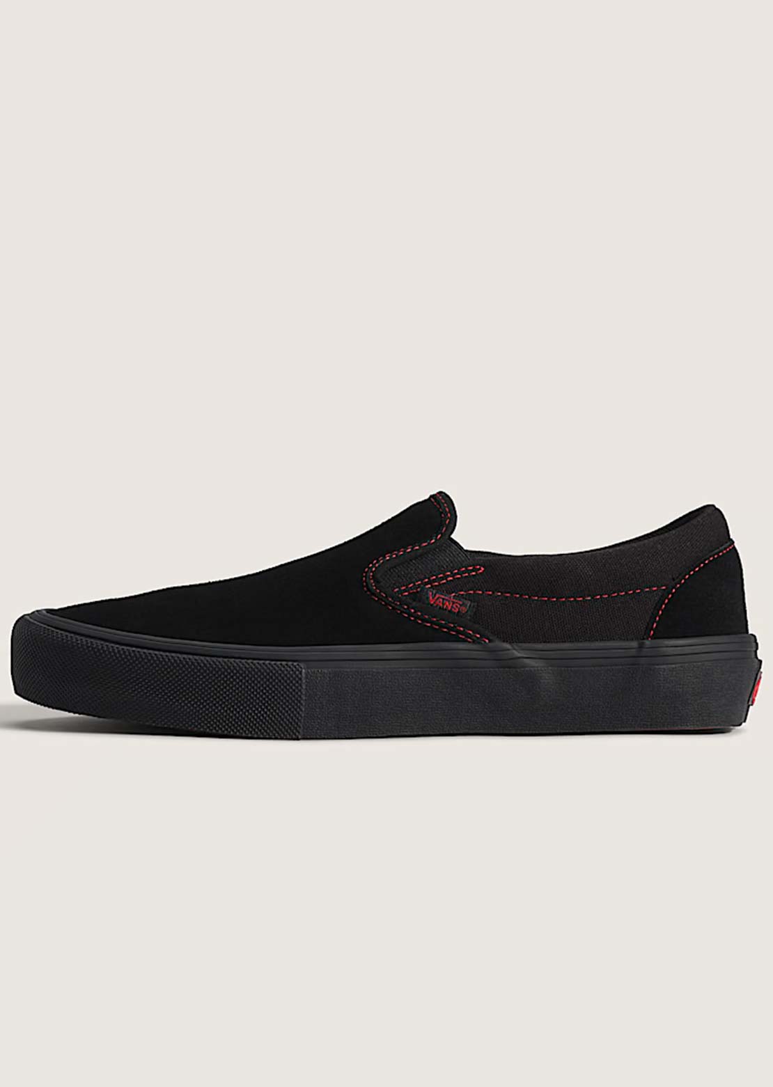 Vans Men's Skate Slip-On Shoes Black/Black/Red