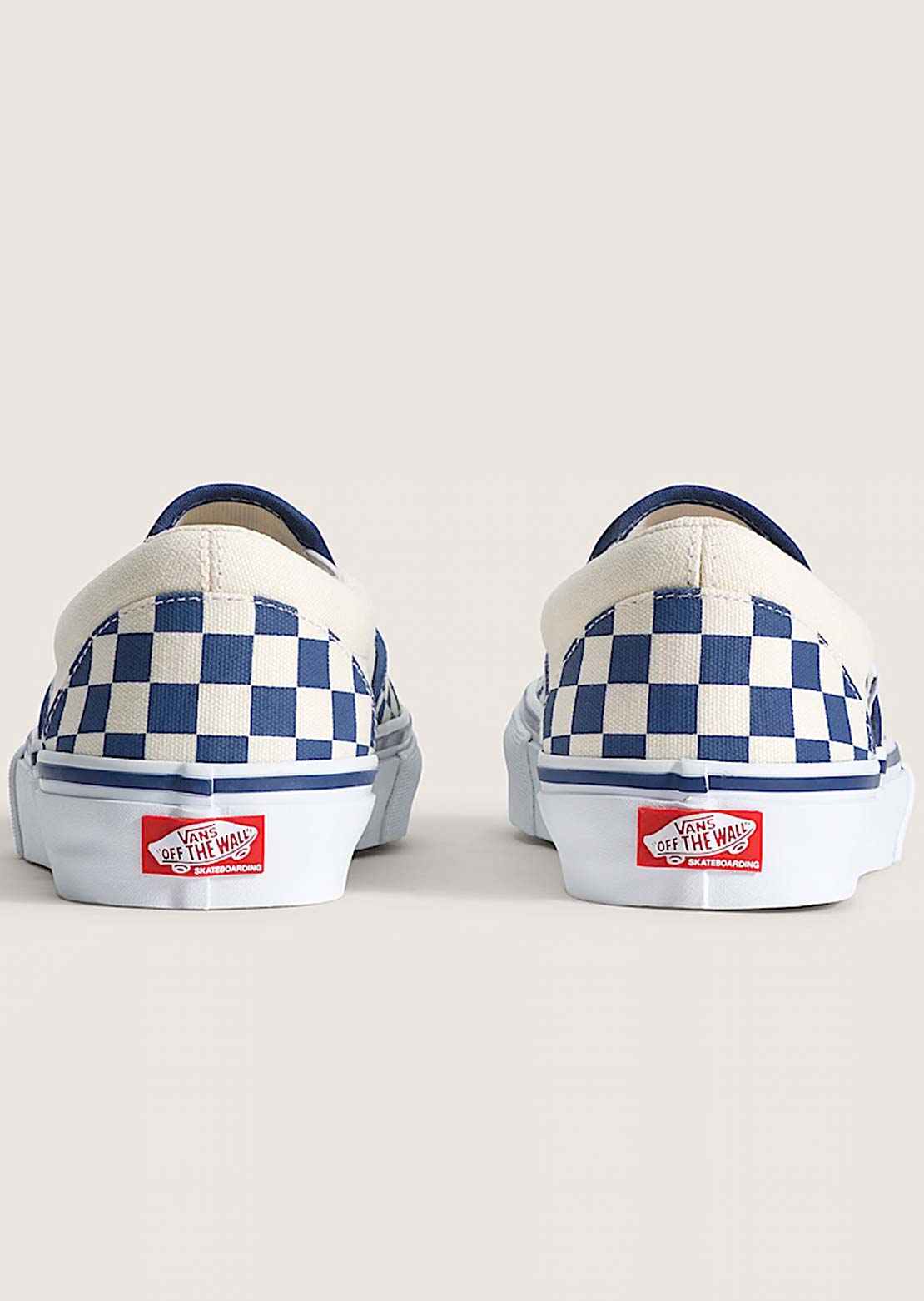 Vans Men's Skate Slip-On Shoes Blue Checkerboard