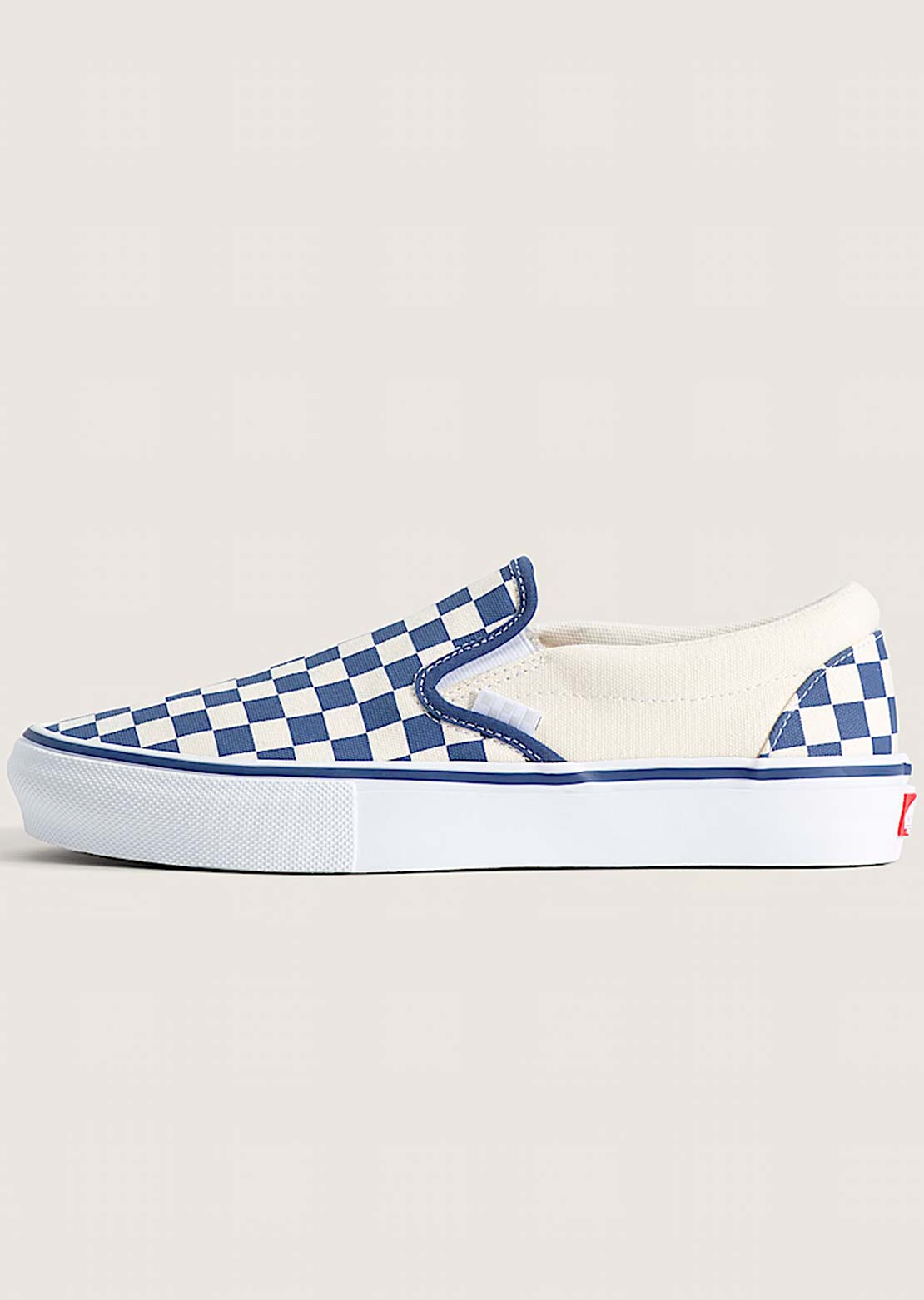 Vans Men's Skate Slip-On Shoes Blue Checkerboard