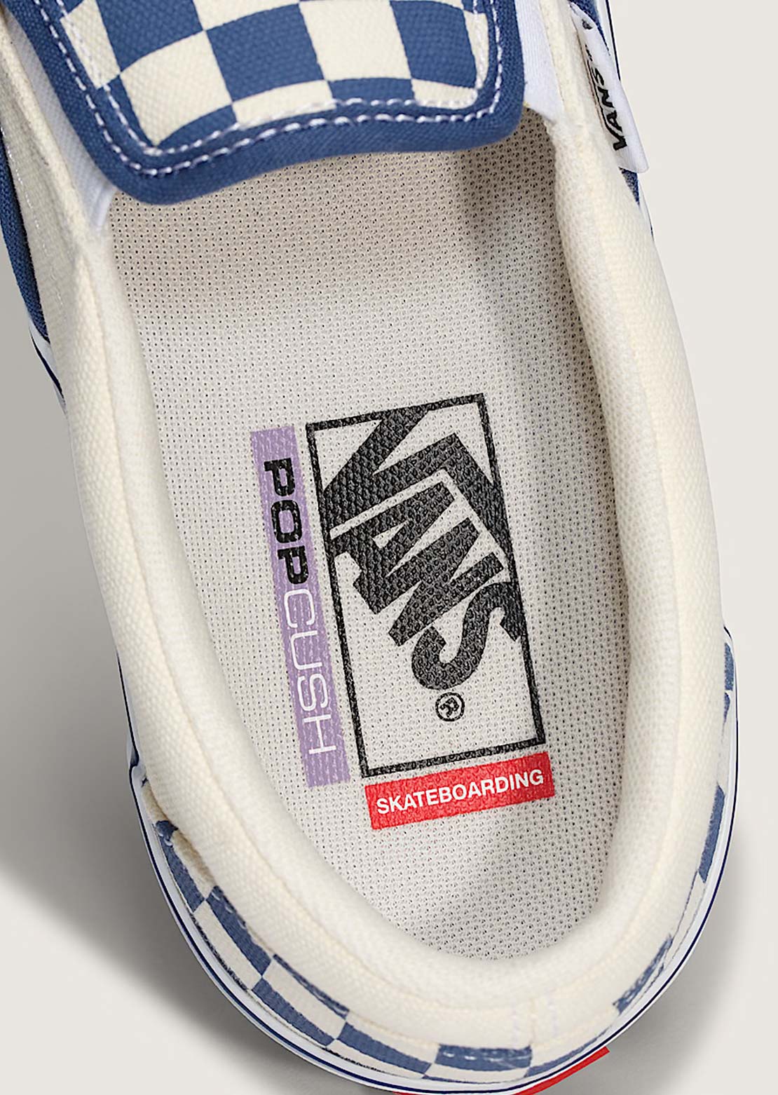 Vans Men's Skate Slip-On Shoes Blue Checkerboard