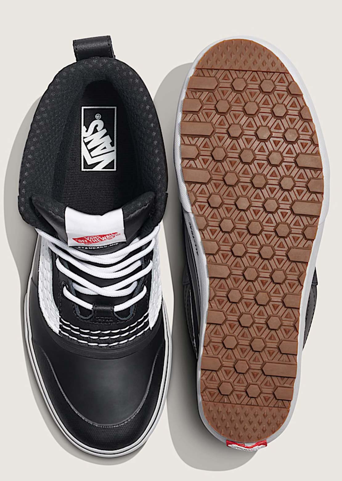 Vans Men's Standard MID Waterproof Shoes Black/White