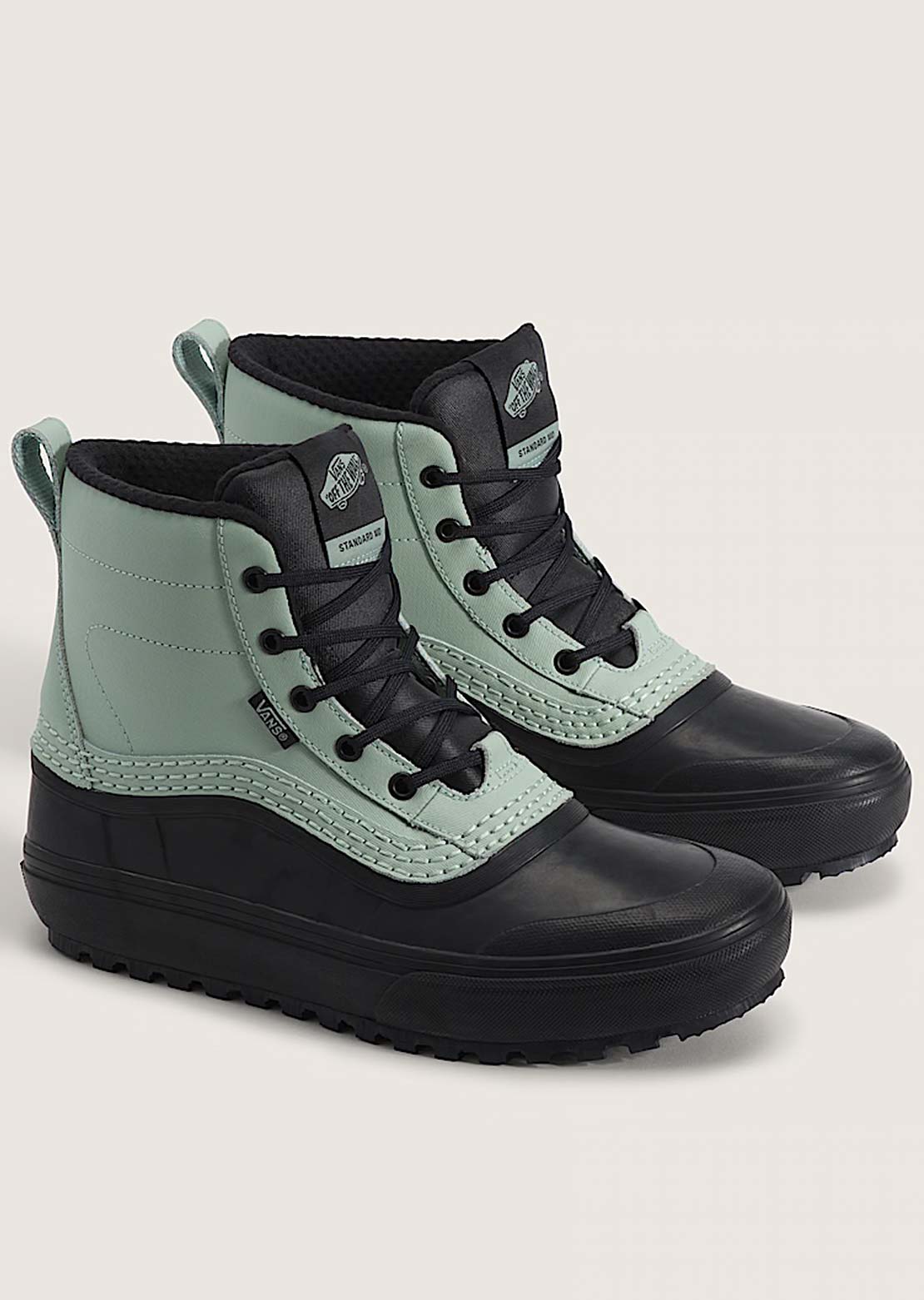 Vans Men's Standard MID Waterproof Shoes Gray Olive