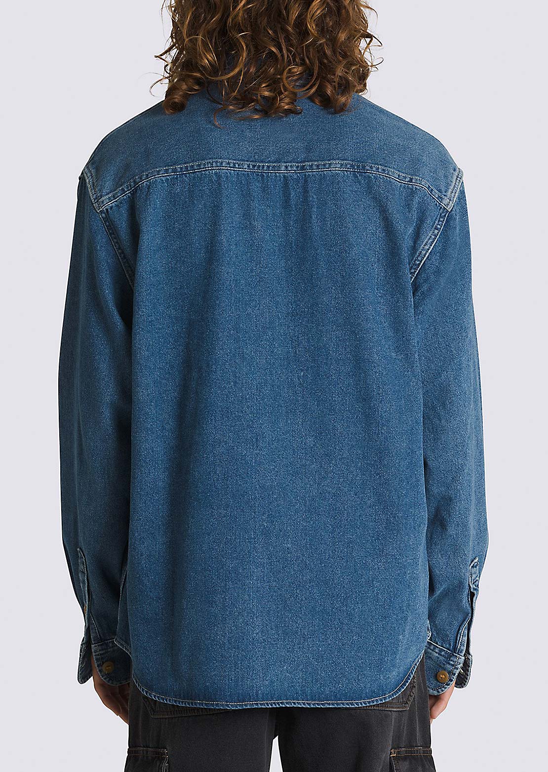 Vans Men's Stevens Denim Woven Button Up Shirts Vintage Indigo