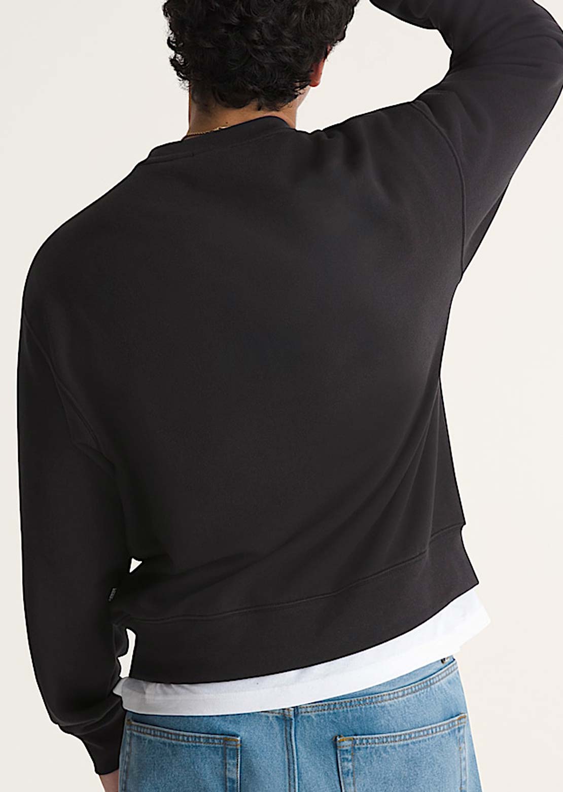 Vans Men's Stretch Logo Crewneck Sweatshirt Black/White