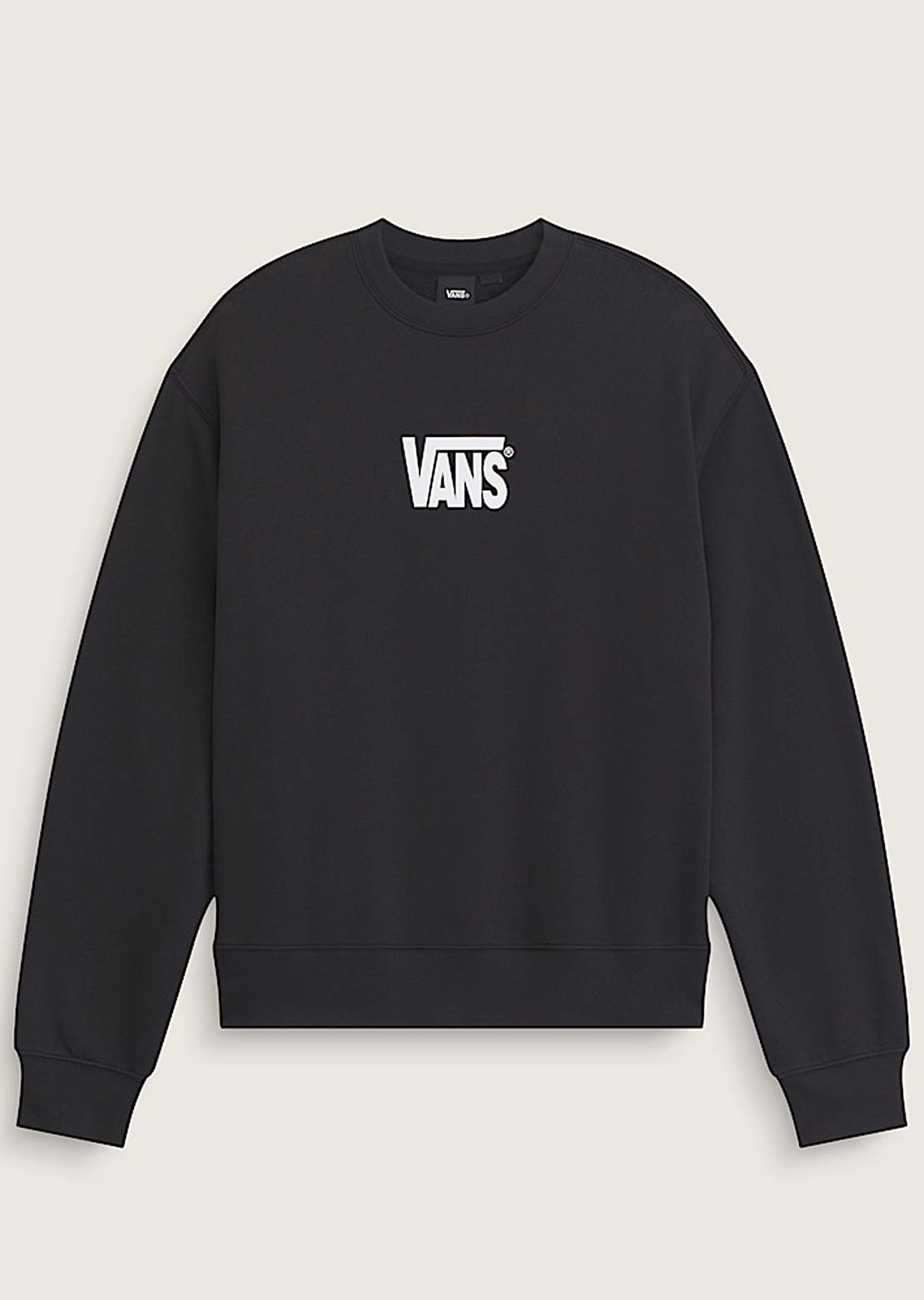 Vans Men's Stretch Logo Crewneck Sweatshirt Black/White